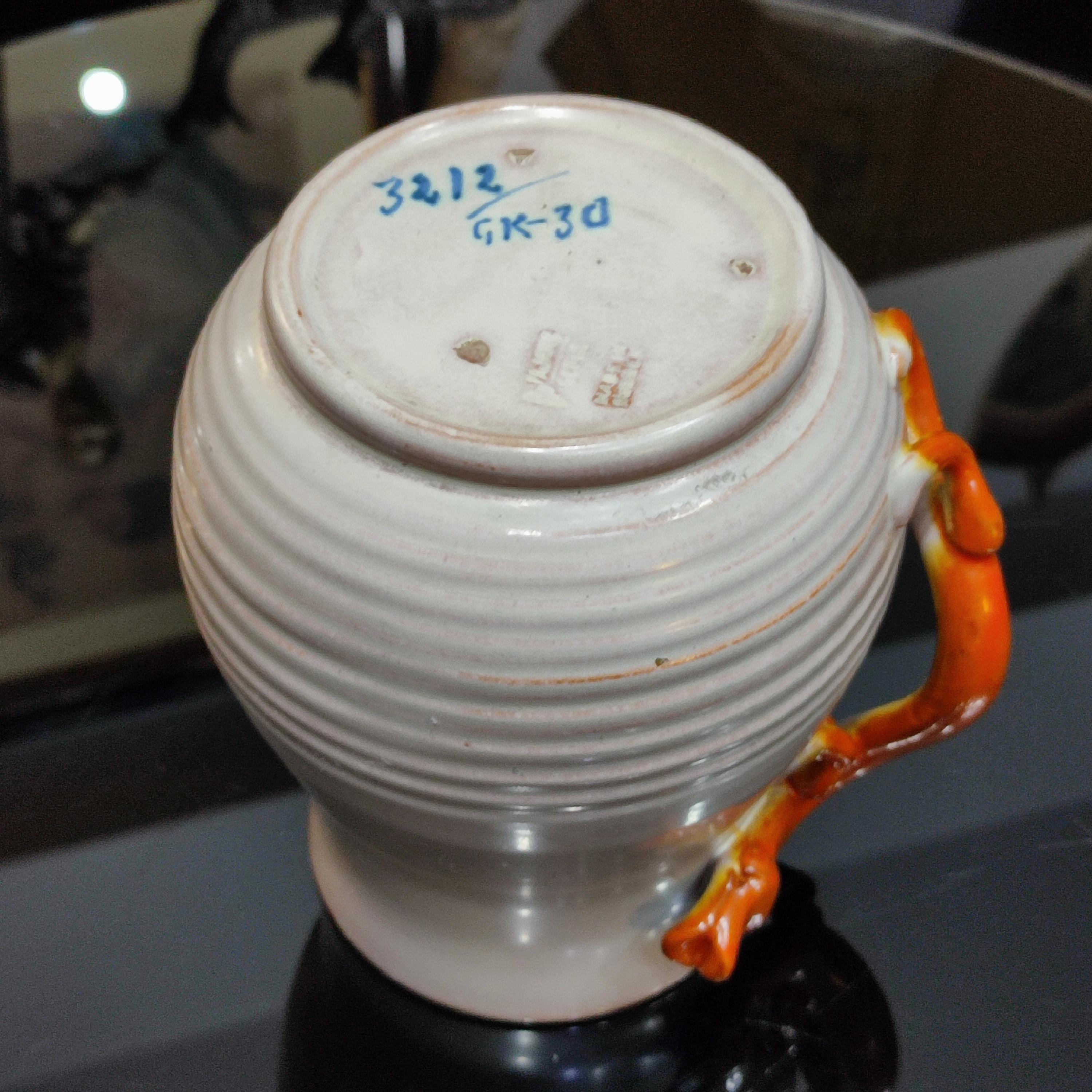 Eva Jancke Björk, Unique Faience Vase with Salamander, Bo Fajans, Sweden 1920 For Sale 3