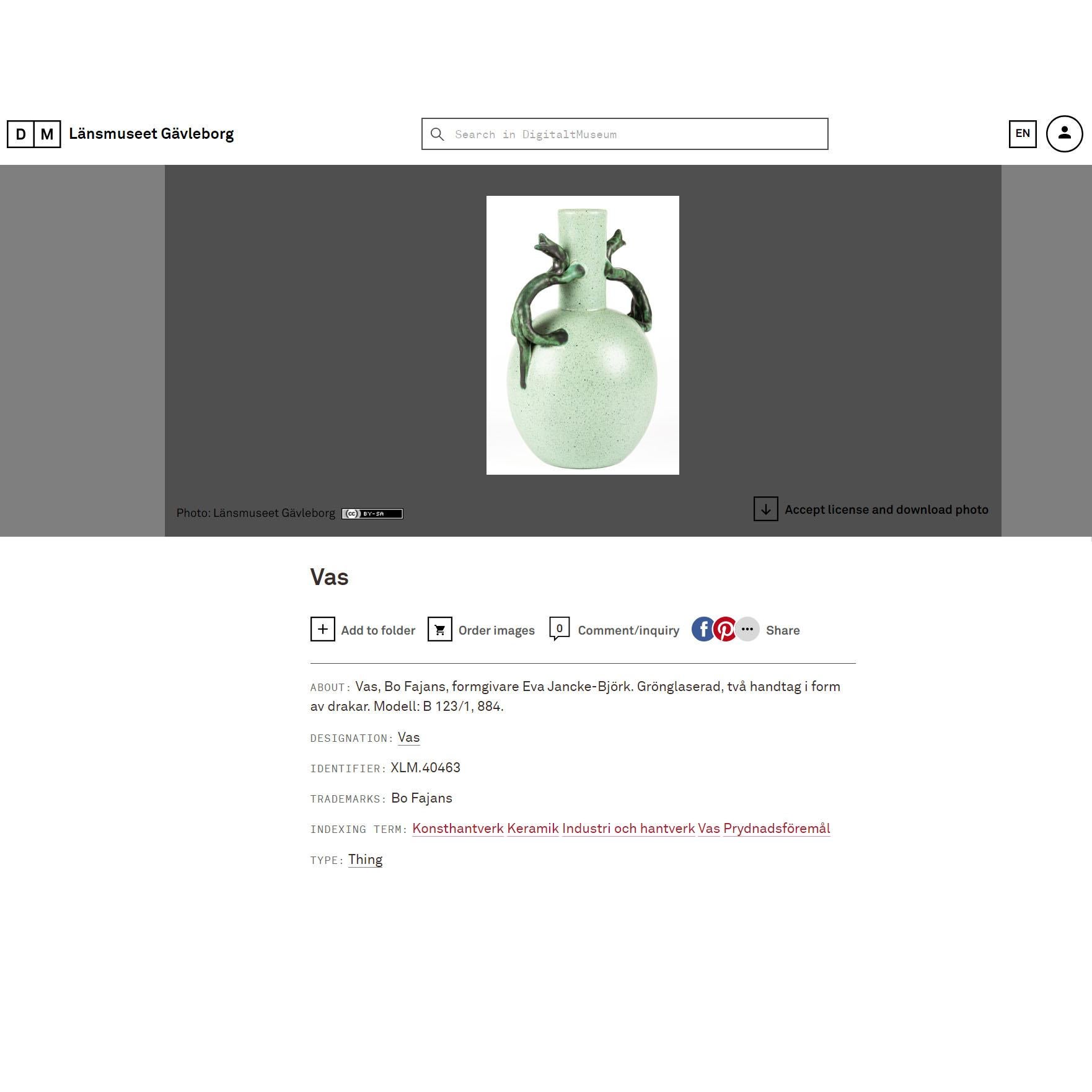 Eva Jancke Björk, Unique Faience Vase with Salamander, Bo Fajans, Sweden 1920 For Sale 6