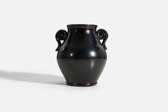 Eva Jancke-Björk, Vaso, Terracotta smaltata di nero, Bo Fajans, Svezia, anni '40