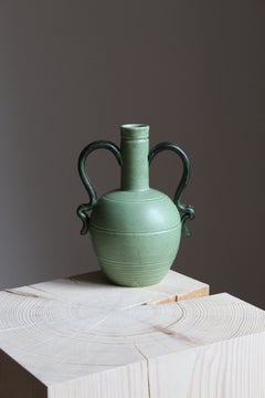 Eva Jancke Björk, Vase, Brown Glaze Stoneware, for Bo Fajans, Sweden, 1930s