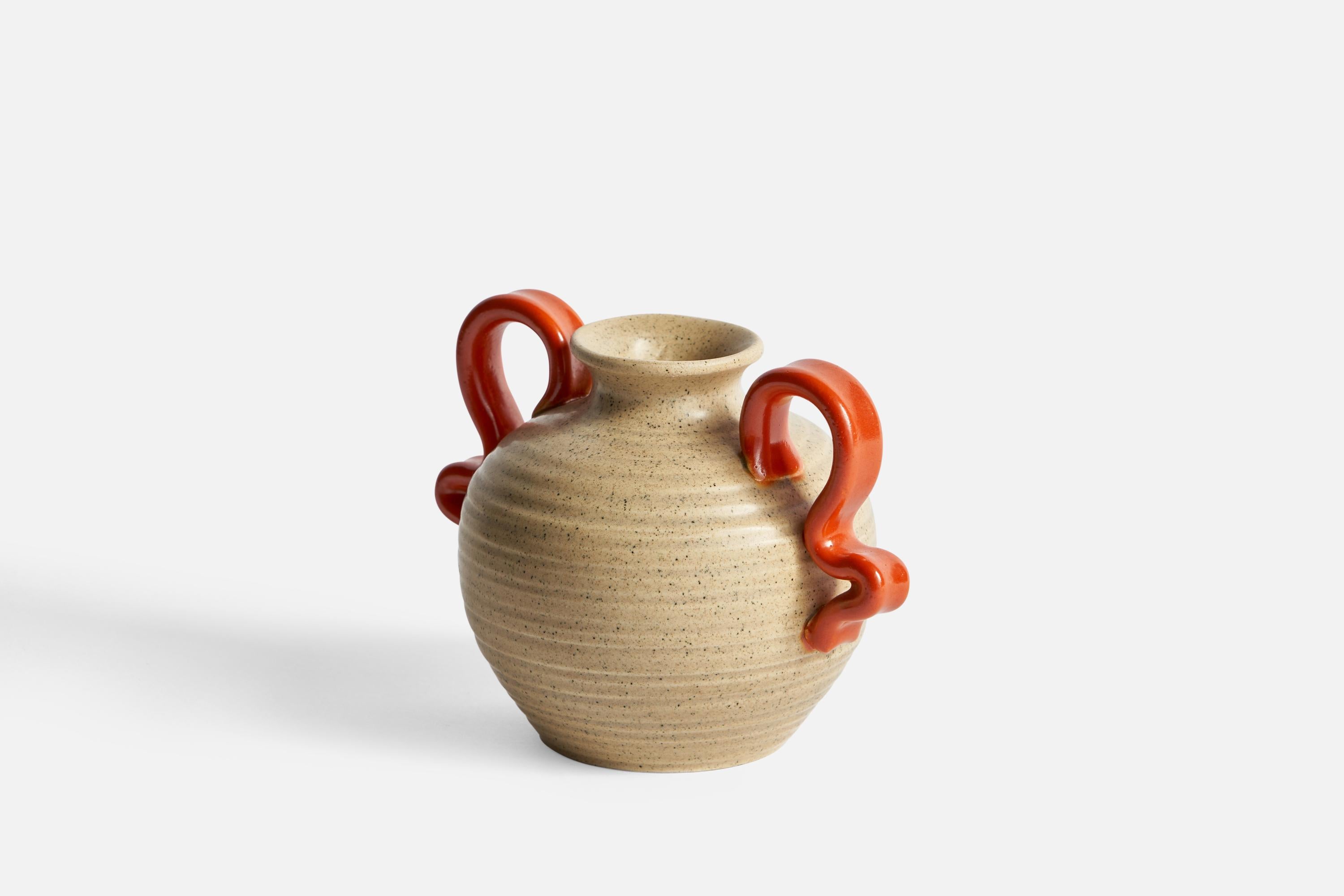 Scandinavian Modern Eva Jancke-Björk, Vase, Ceramic, Sweden, 1930s For Sale