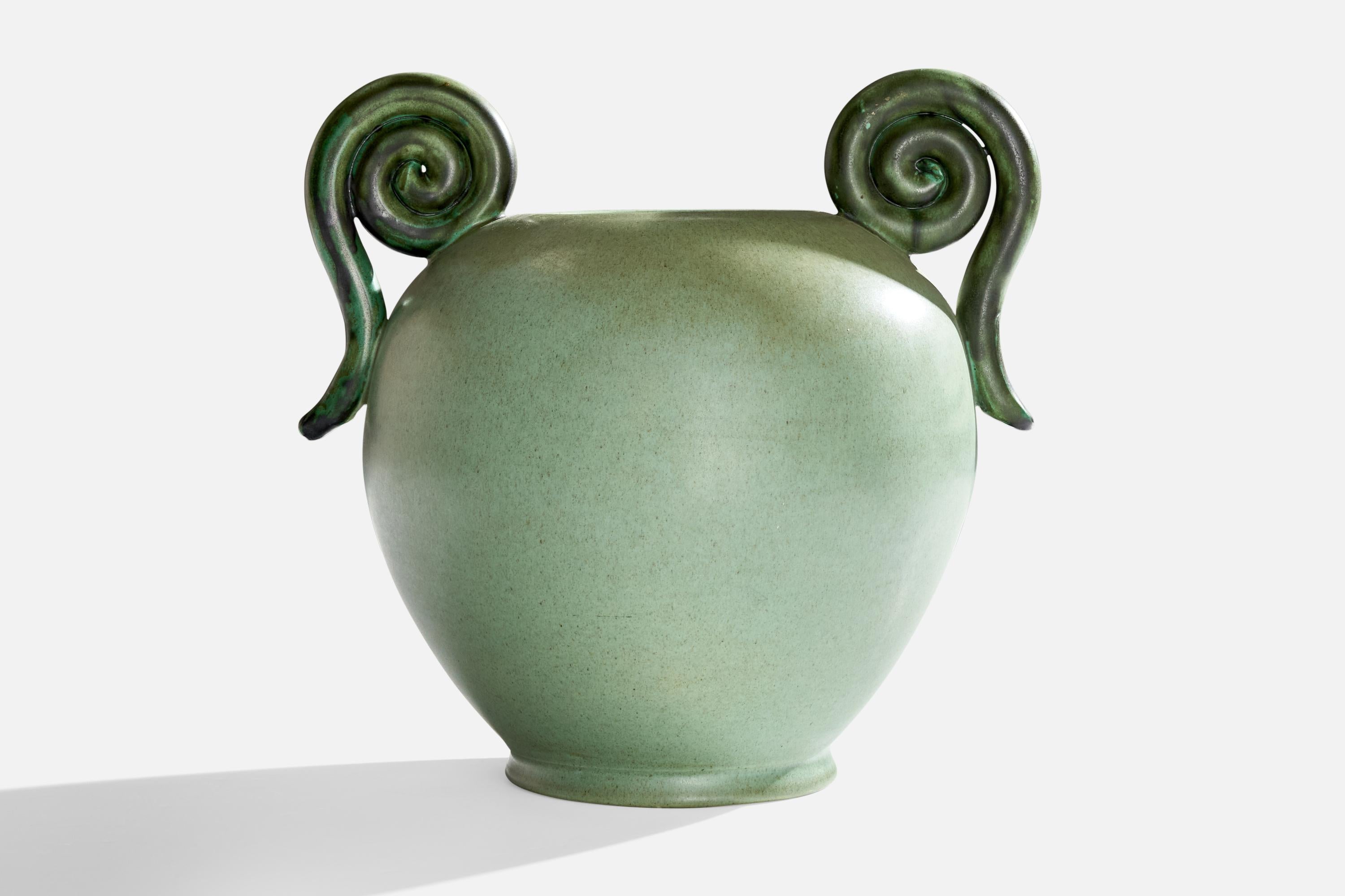 Swedish Eva Jancke-Björk, Vase, Ceramic, Sweden, 1940s For Sale