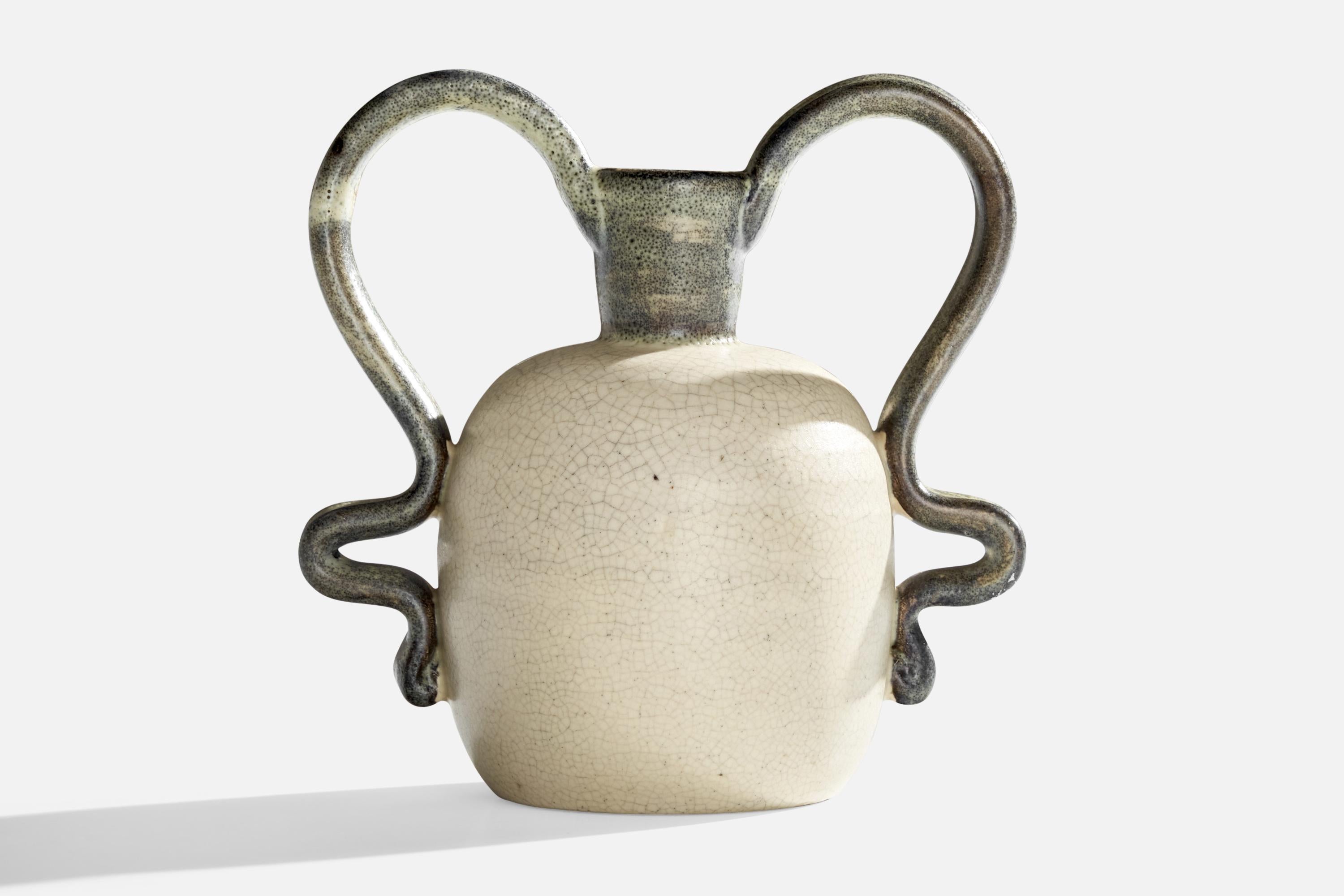 Swedish Eva Jancke-Björk, Vase, Ceramic, Sweden, 1940s For Sale