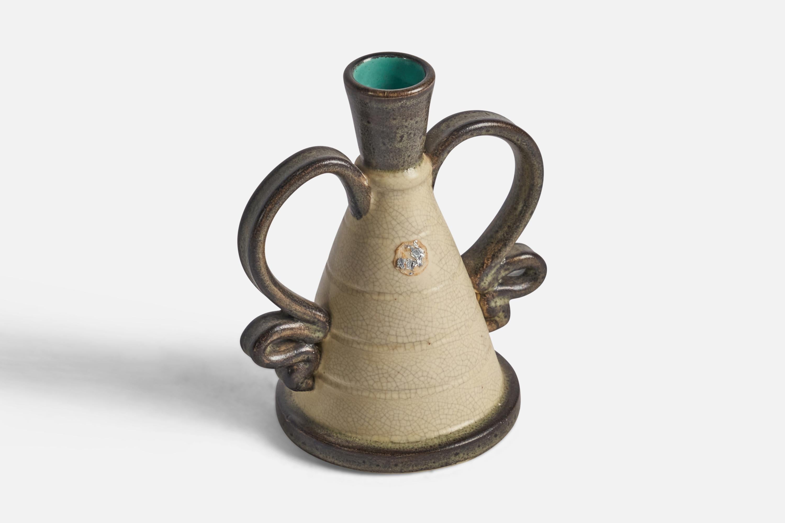 Mid-Century Modern Eva Jancke-Björk, Vase, Earthenware, Sweden, 1940s For Sale
