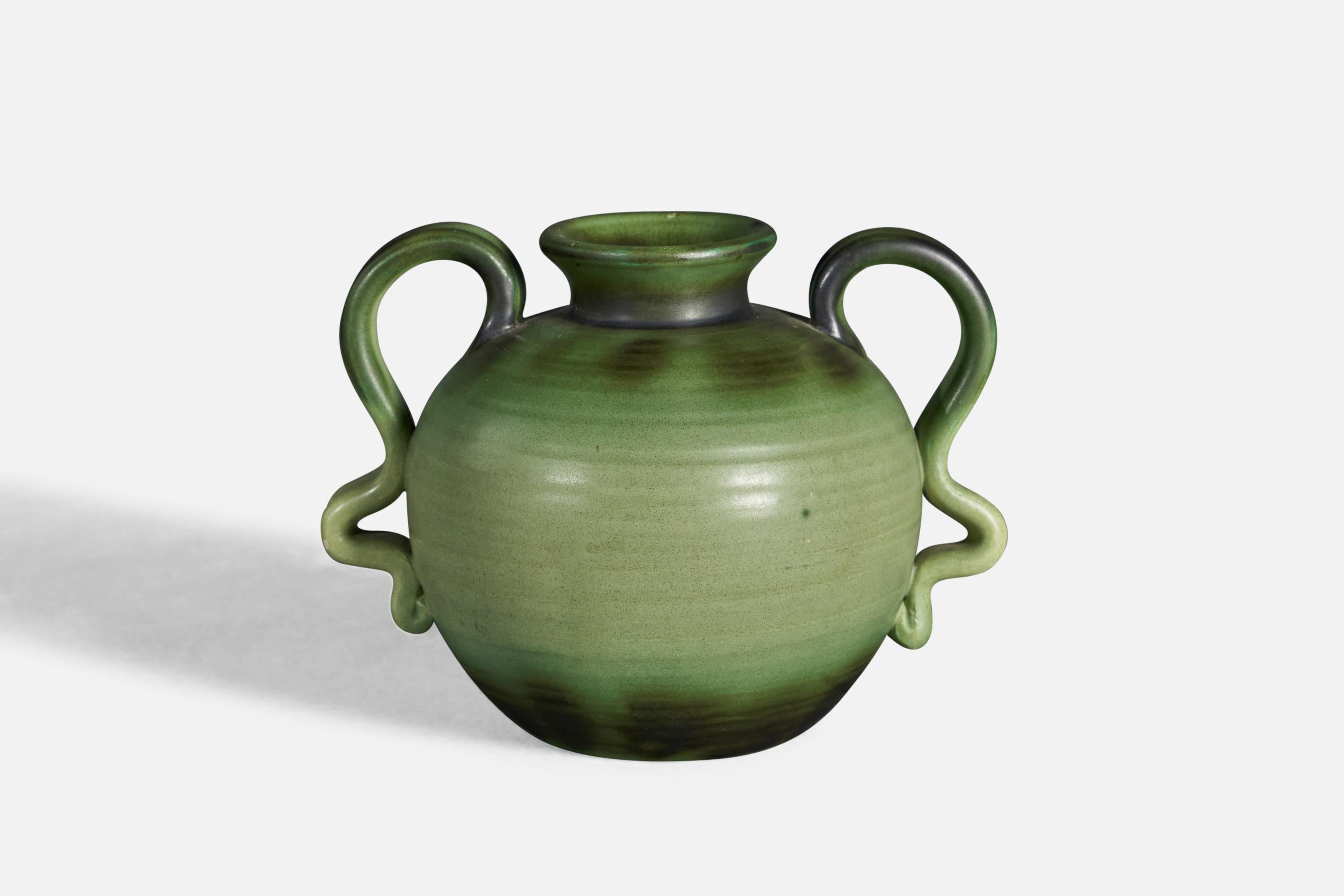 Swedish Eva Jancke-Björk, Vase, Earthenware, Sweden, 1940s For Sale