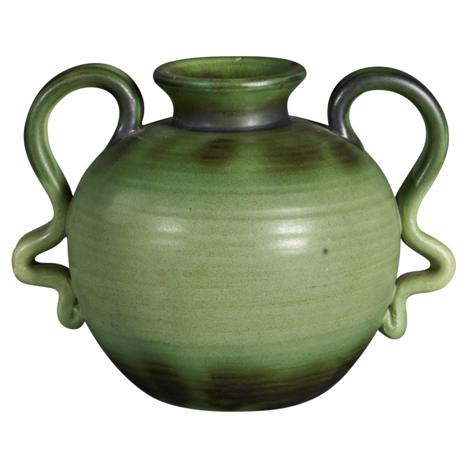 Eva Jancke-Björk, Vase, Earthenware, Sweden, 1940s For Sale