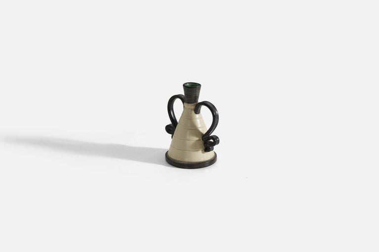 Eva Jancke Björk, Vase, Glaze Earthenware, for Bo Fajans, Sweden, 1940s In Good Condition For Sale In West Palm Beach, FL