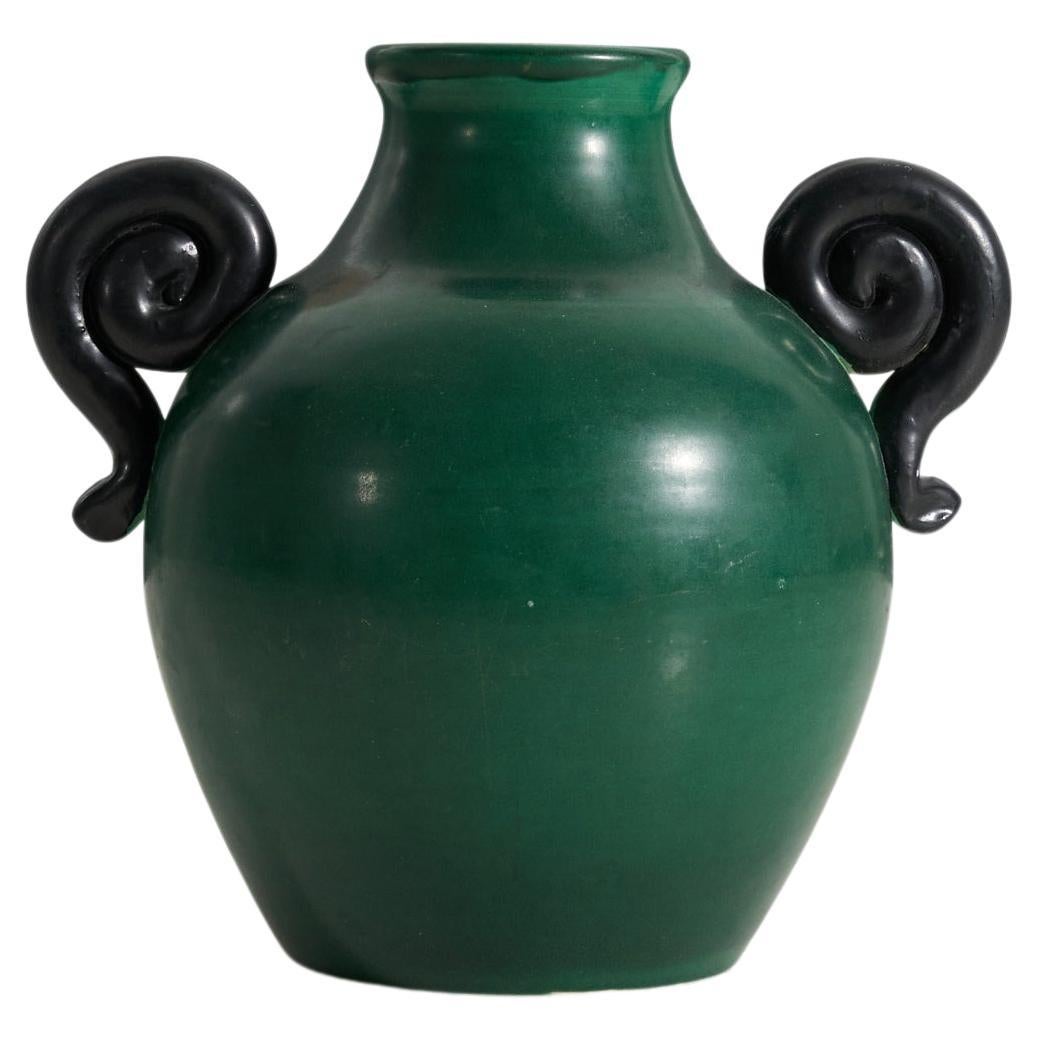 Eva Jancke Björk, Vase, Glaze Earthenware, for Bo Fajans, Sweden, 1940s