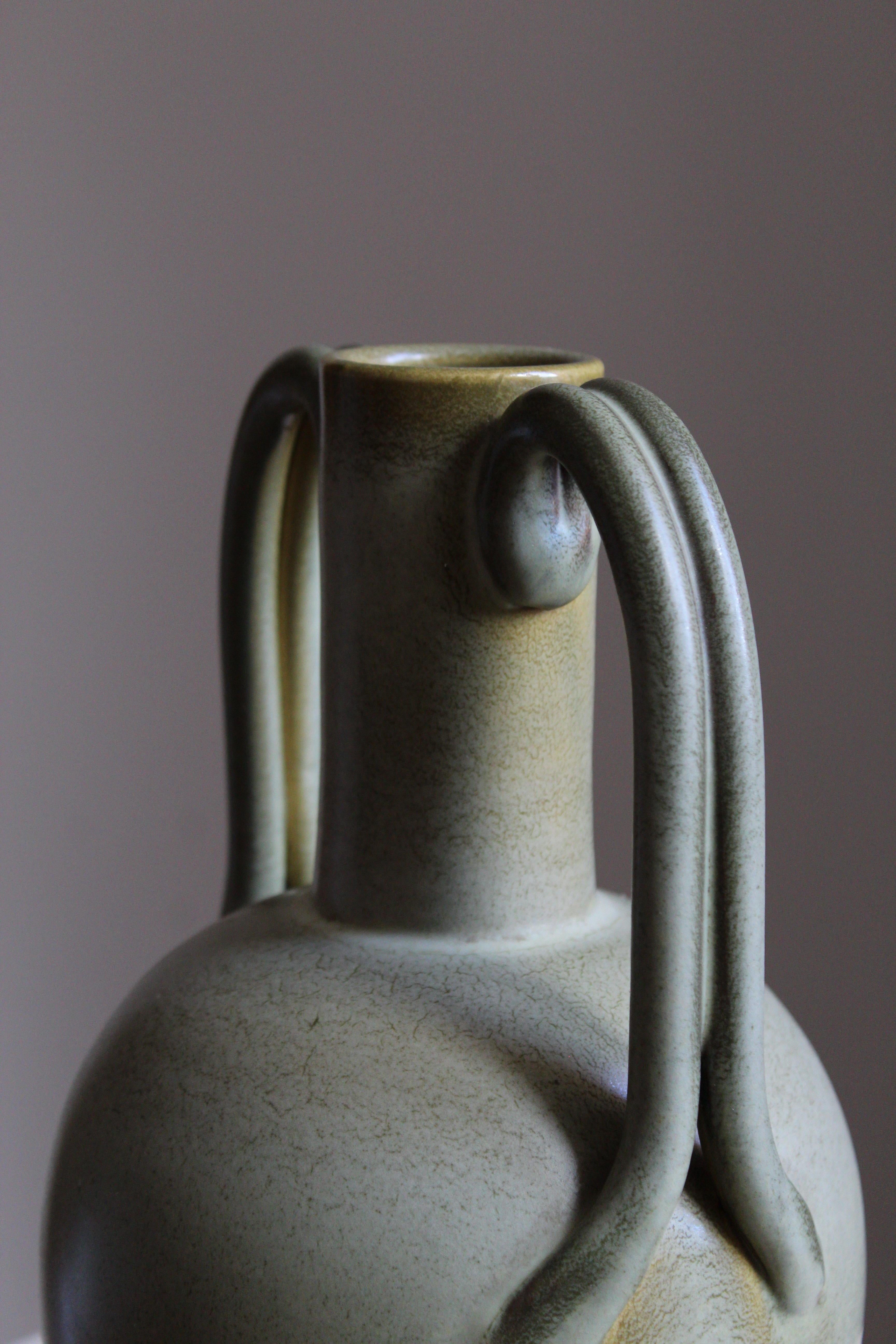 Art Deco Eva Jancke Björk, Vase, Glazed Stoneware, for Bo Fajans, Sweden, 1930s