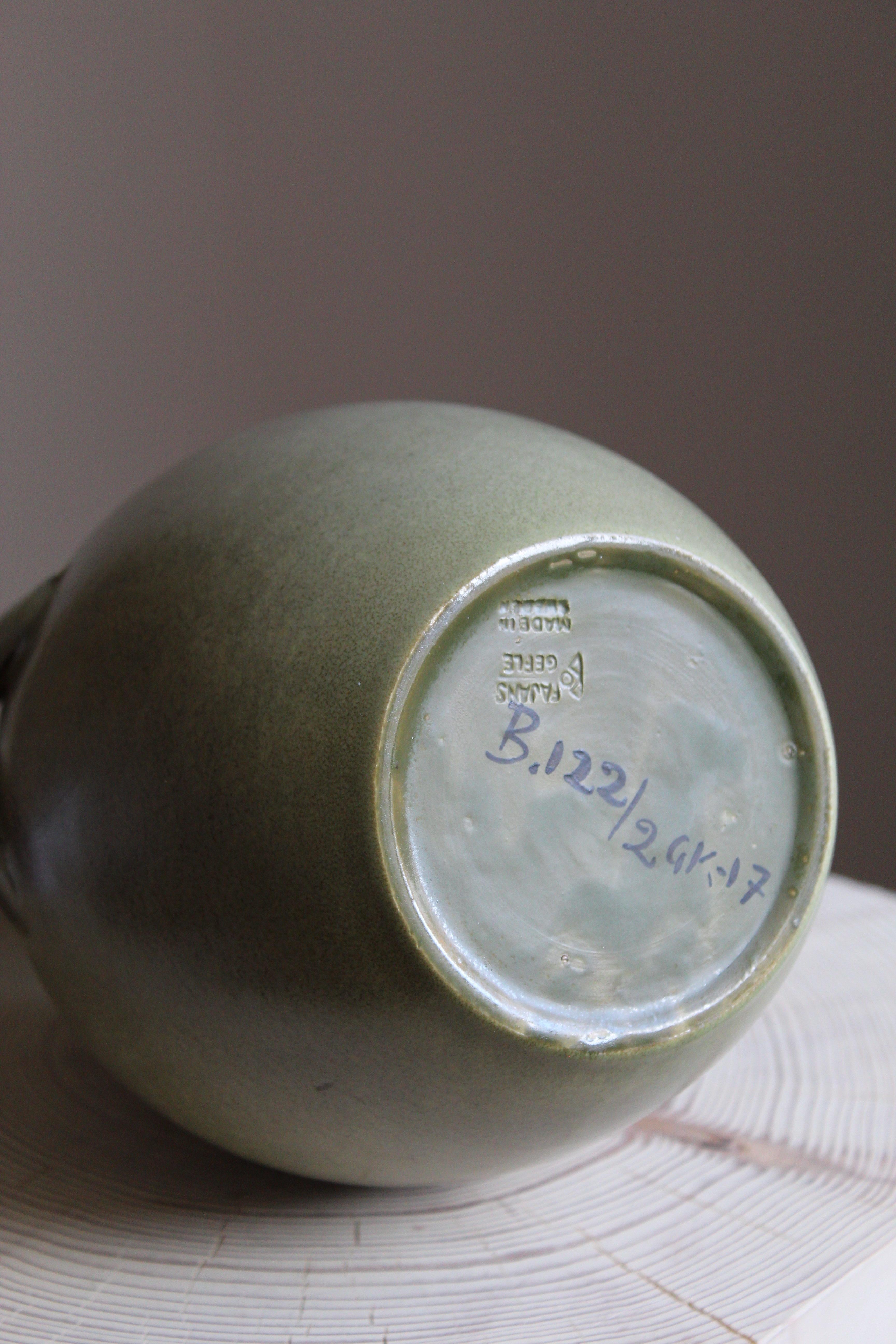 Swedish Eva Jancke Björk, Vase, Glazed Stoneware, for Bo Fajans, Sweden, 1930s