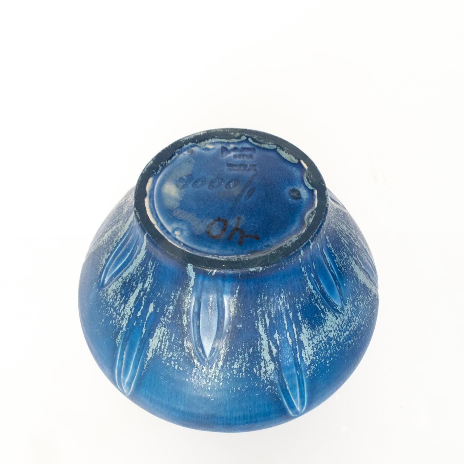 Glazed Eva Jancke-Björk Vase with Blue Glaze, from Bo Fajans, Sweden