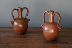 Eva Jancke Björk, Vases, Brown Glaze Stoneware, for Bo Fajans, Sweden, 1930s