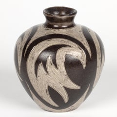 Eva & Johannes Andersen Mid-Century Danish Sgraffito Art Pottery Vase