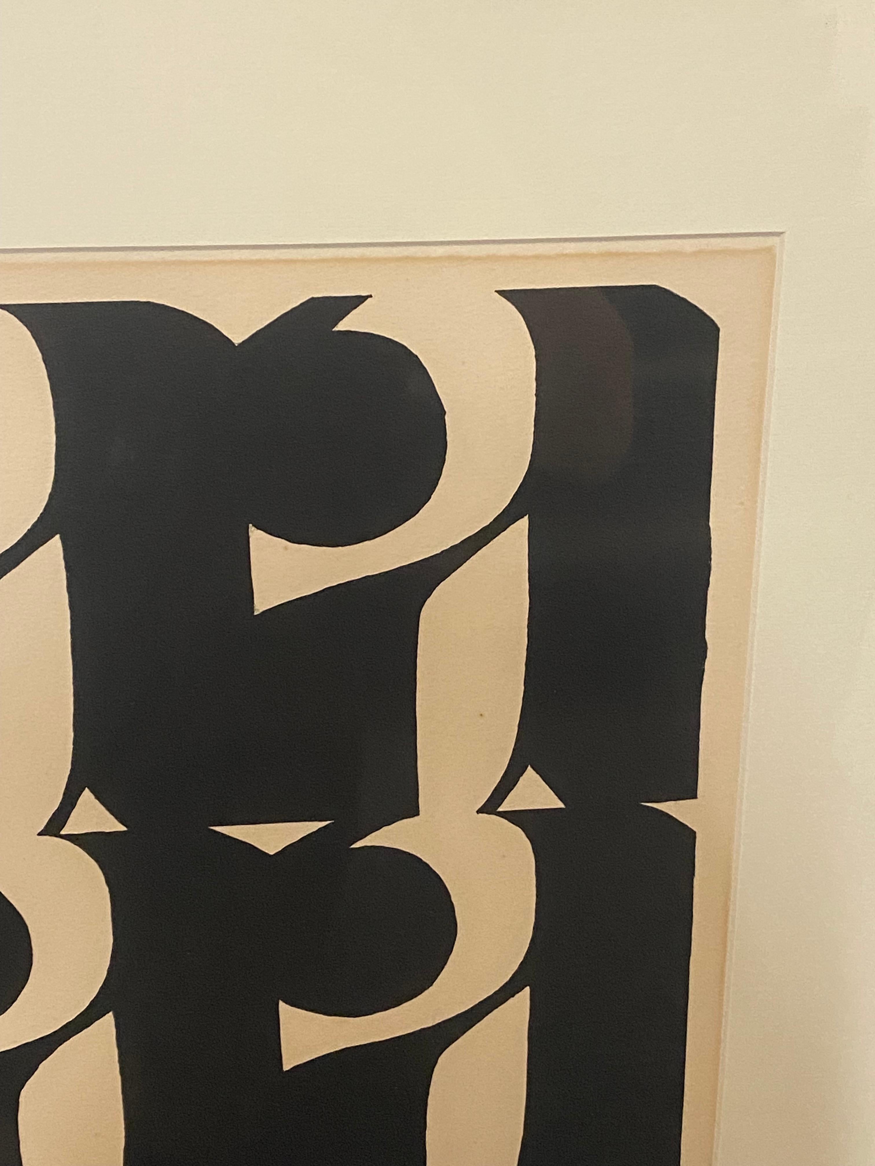 Litografía geométrica en blanco y negro de Eva Kolosvary-Stupler en venta 5