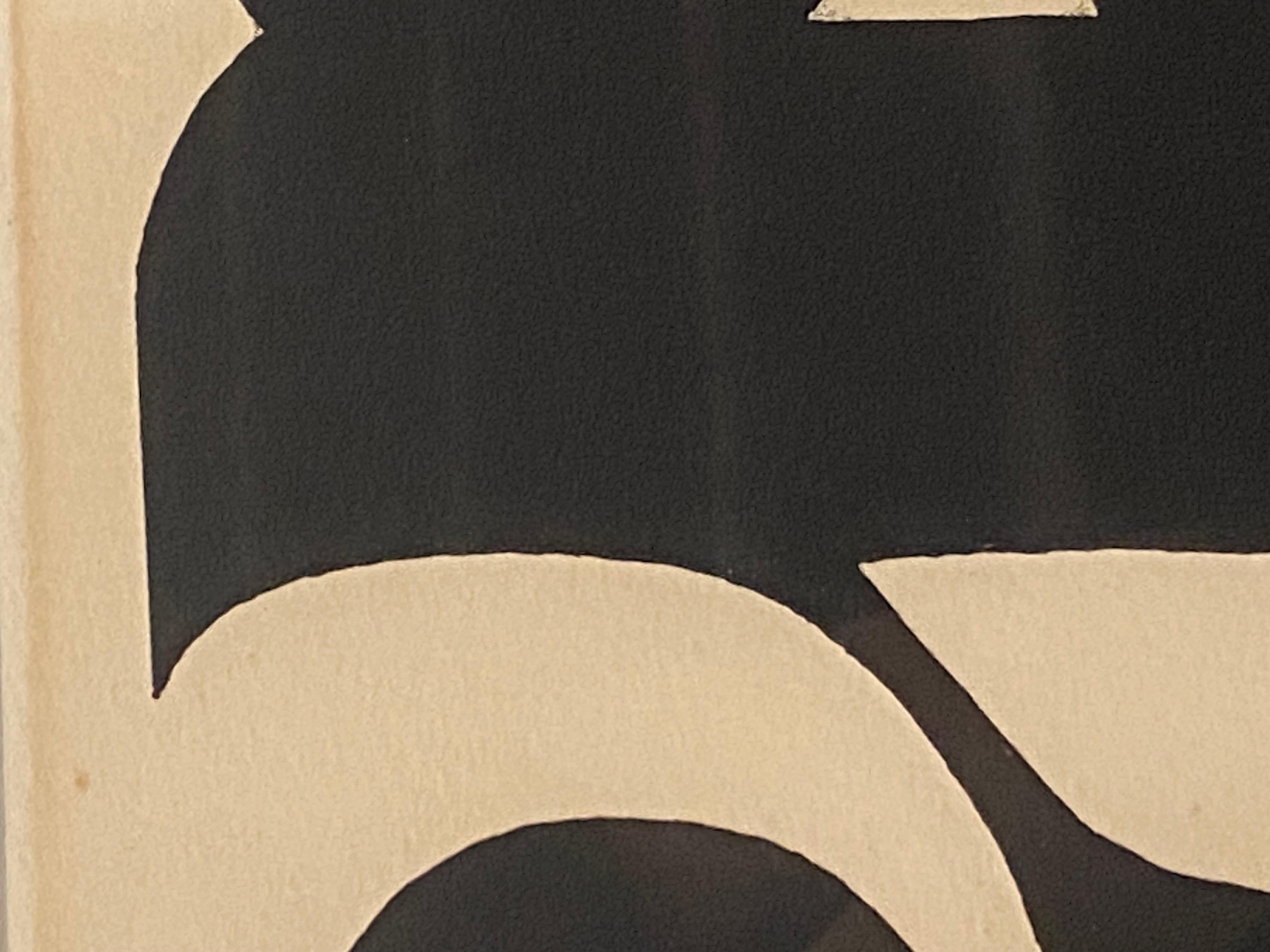 Litografía geométrica en blanco y negro de Eva Kolosvary-Stupler en venta 6