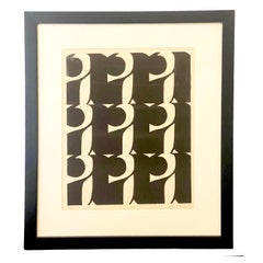 Litografía geométrica en blanco y negro de Eva Kolosvary-Stupler