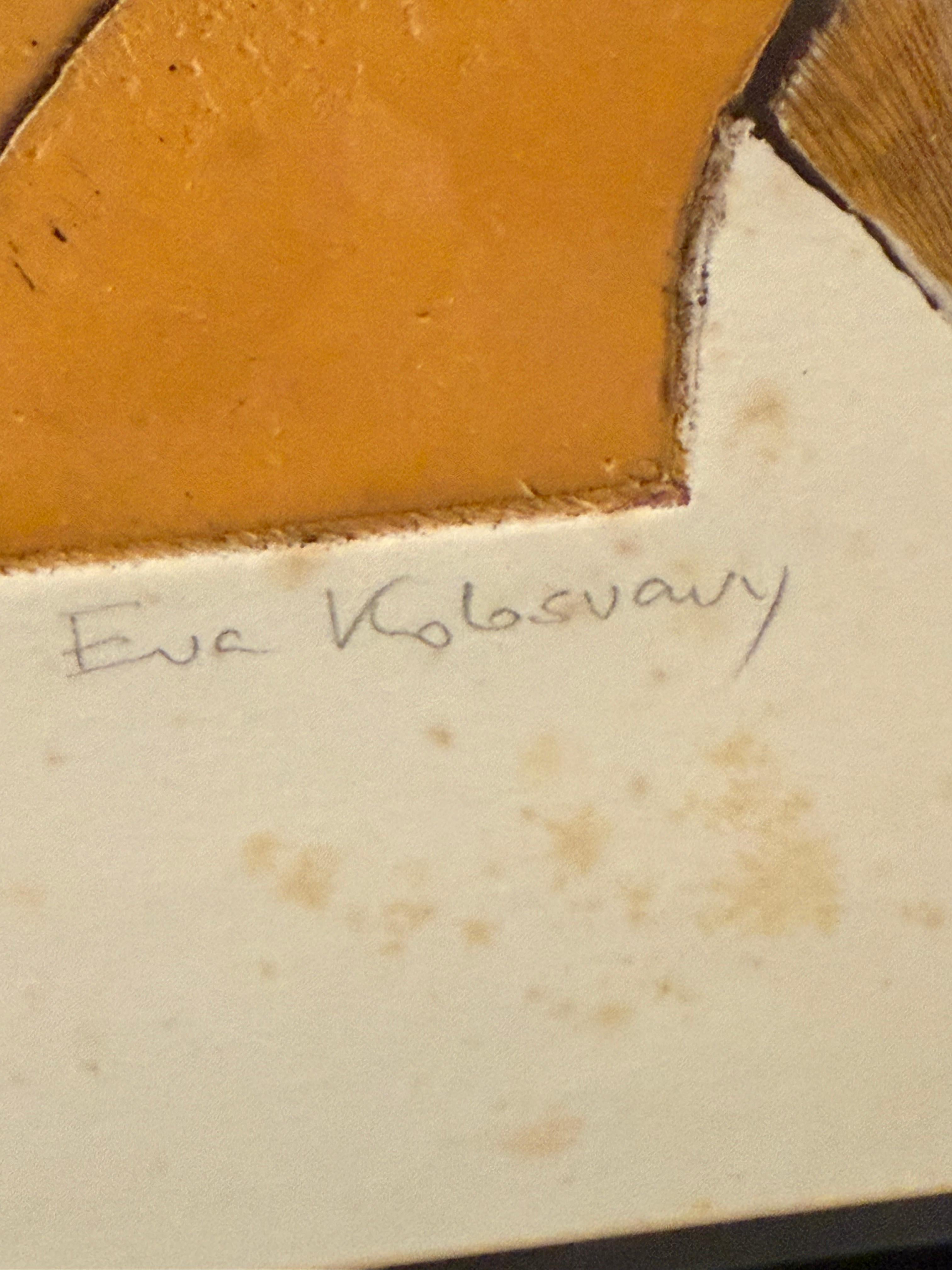 Große eingebettet Rusty Geometrische Abstrakte von Eva Koloswary (Geometrische Abstraktion), Print, von Eva Kolosvary-Stupler
