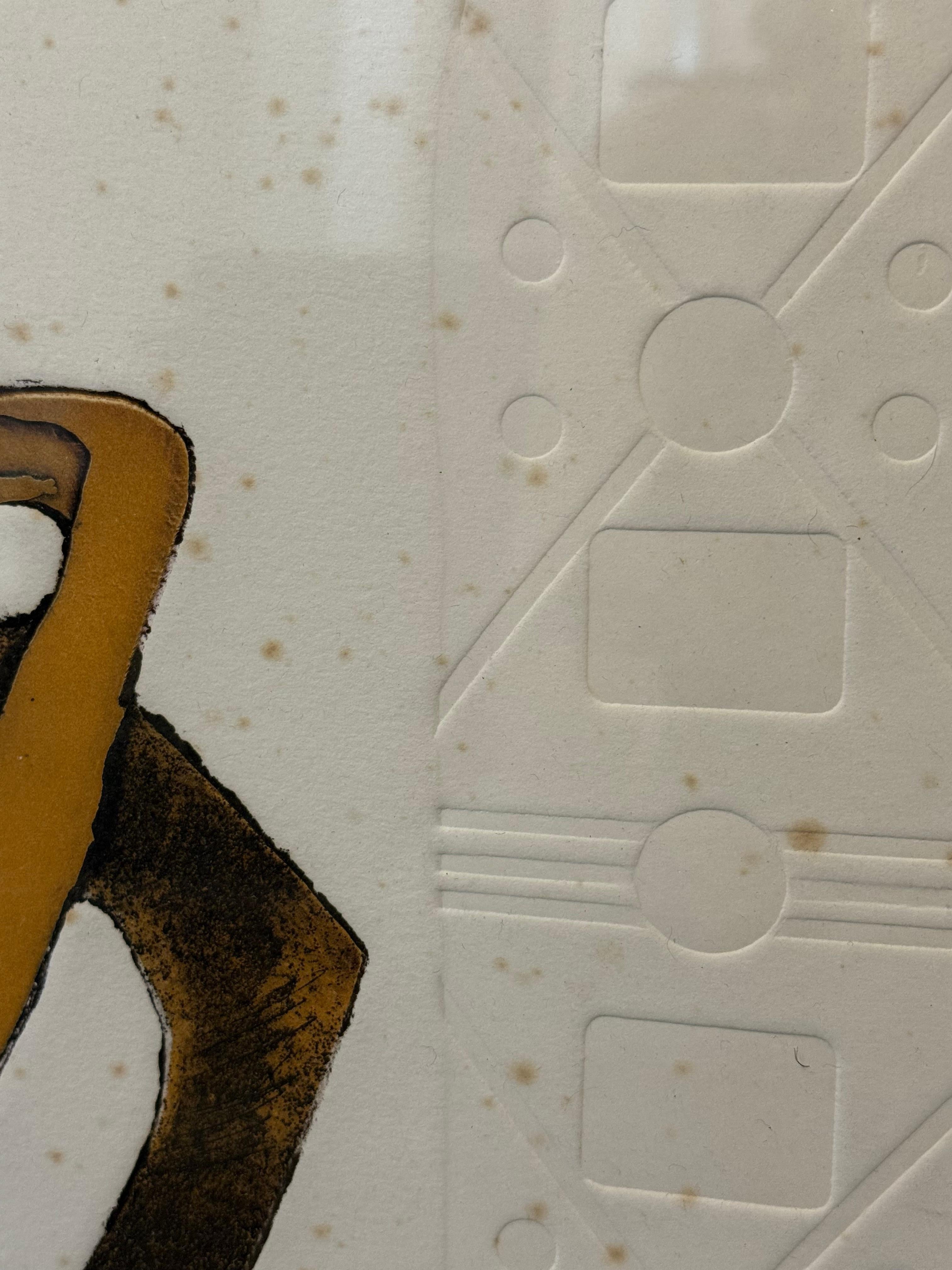 Große eingebettet Rusty Geometrische Abstrakte von Eva Koloswary im Angebot 3