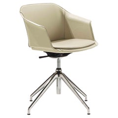 Fauteuil pivotant en cuir Eva