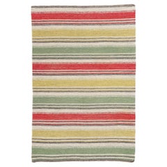Eva-Lisa Nordin Vintage Swedish Striped Scandinavian Röllakan Rug, 6'07 x 9'10