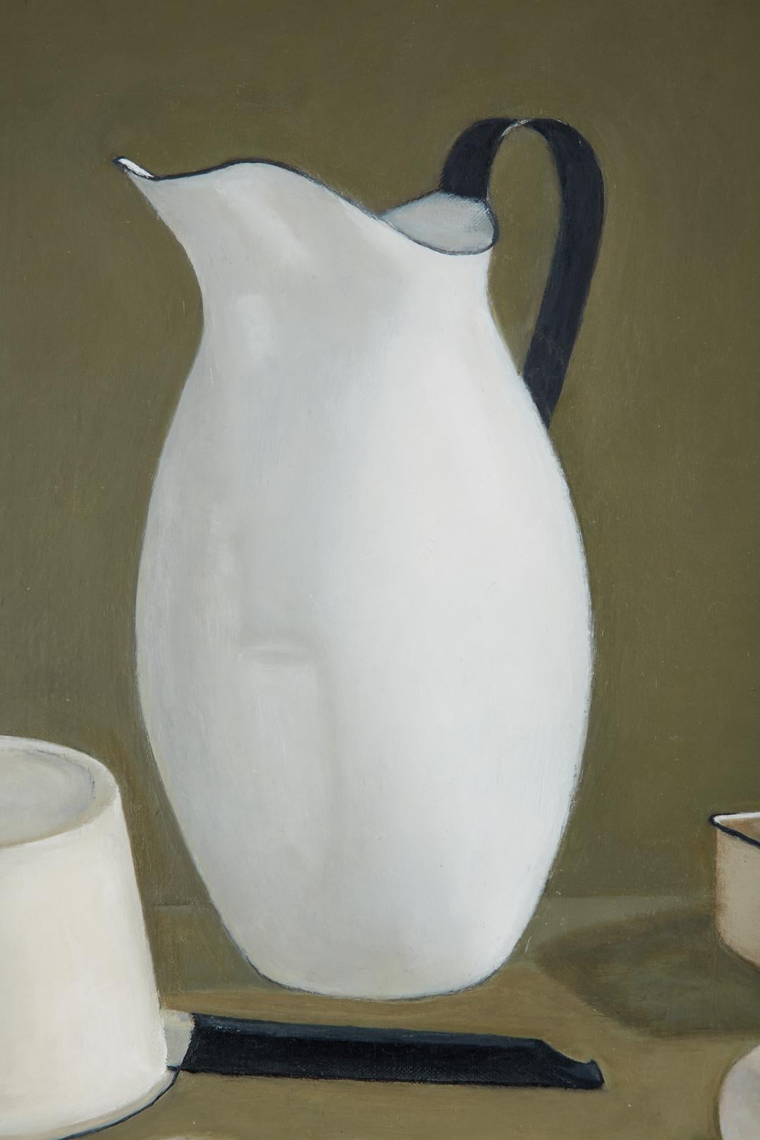 Eva Marinelli Martino White Porcelain Oil Canvas Painting 5