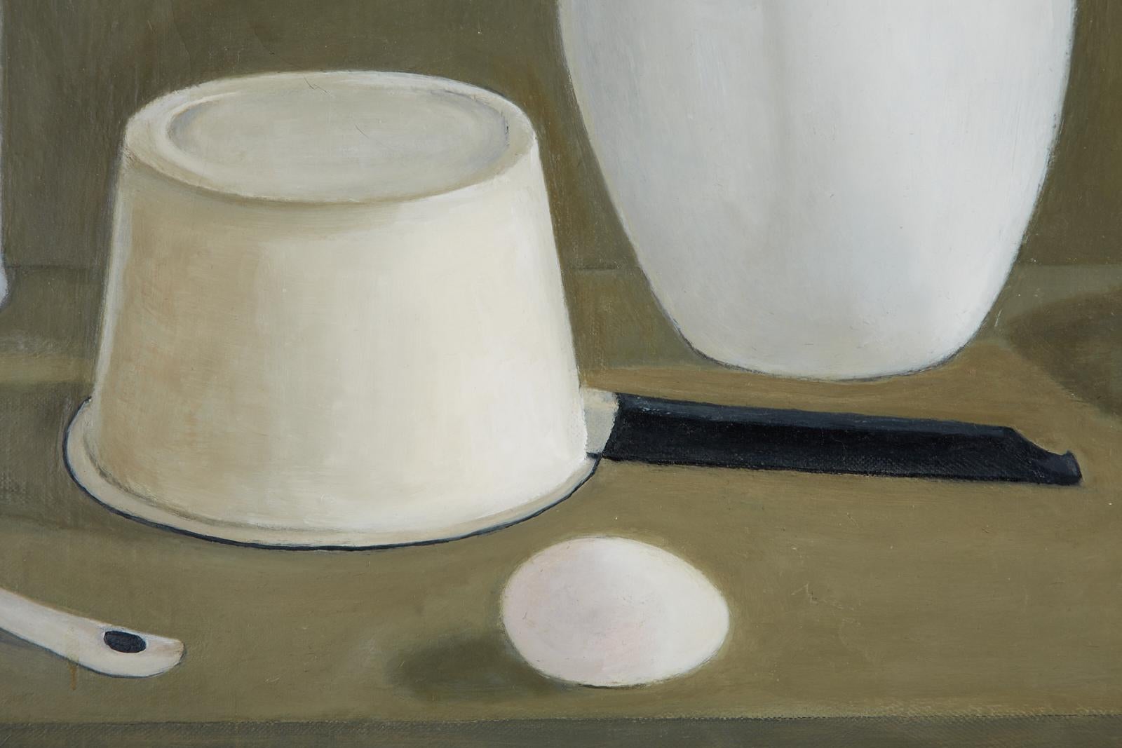 Eva Marinelli Martino White Porcelain Oil Canvas Painting 7