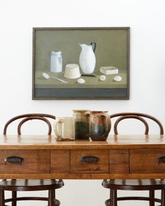 Eva Marinelli Martino White Porcelain Oil Canvas Painting