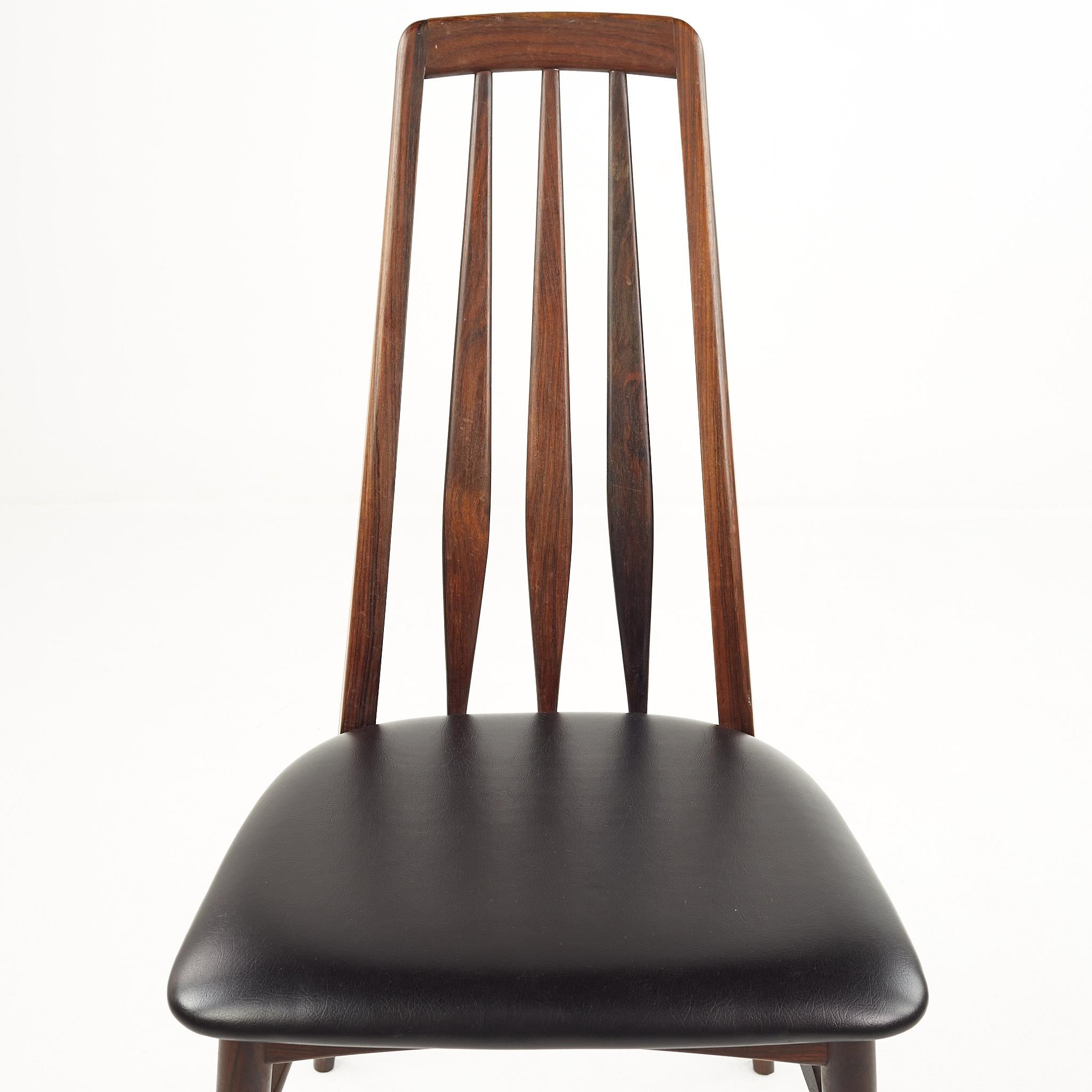 Niels Koefoed Eva Mid Century Danish Rosewood Dining Chairs - Set of 8 4