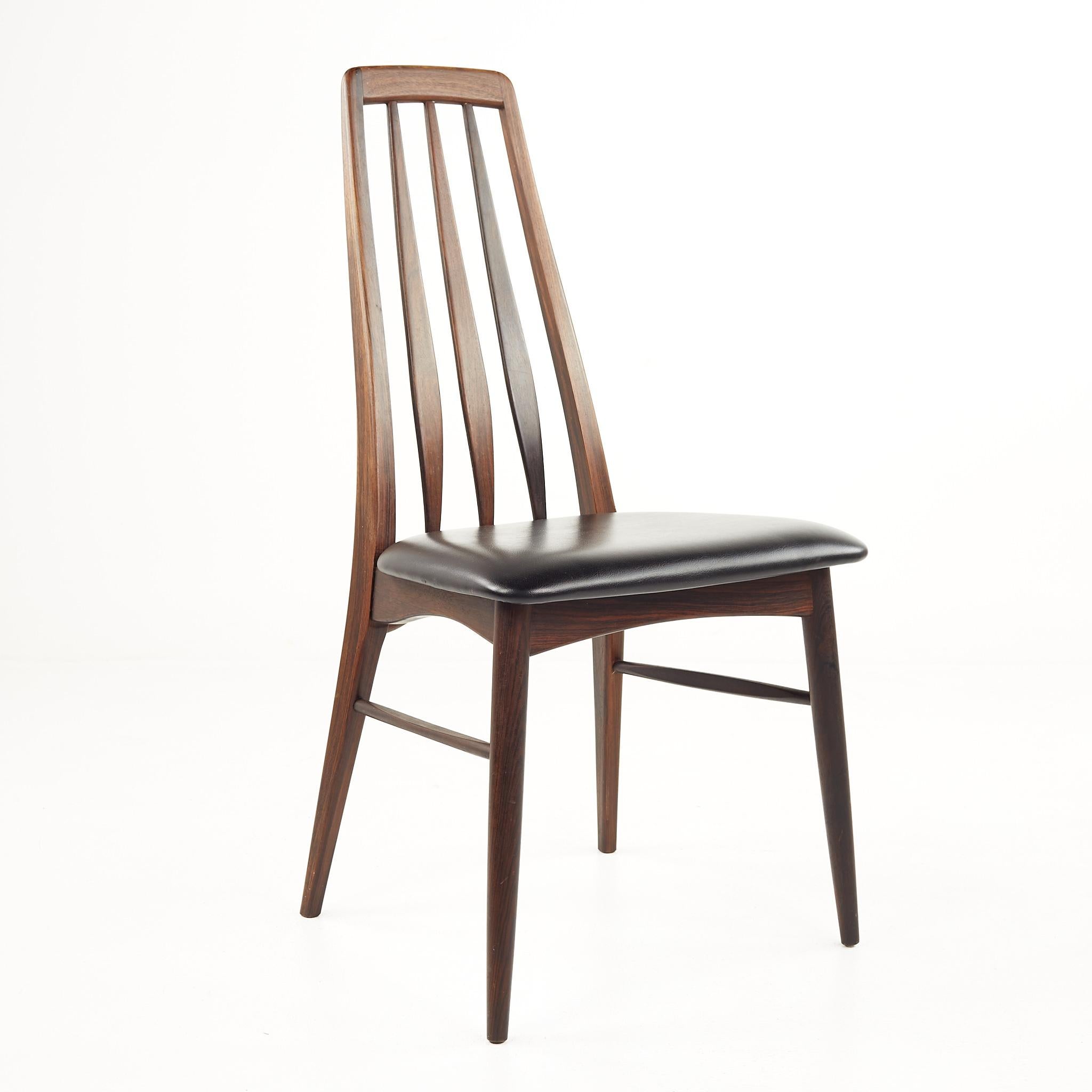 Niels Koefoed Eva Mid Century Danish Rosewood Dining Chairs - Set of 8 In Good Condition In Countryside, IL