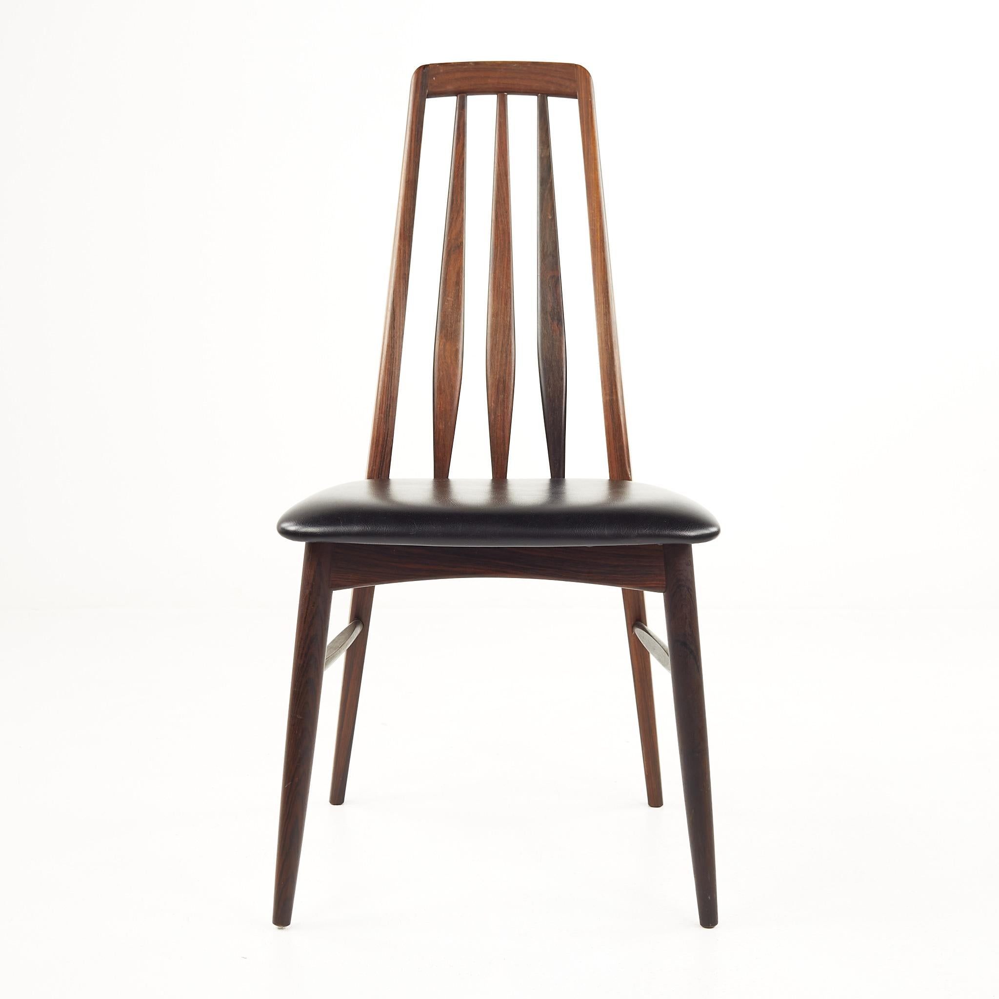 Late 20th Century Niels Koefoed Eva Mid Century Danish Rosewood Dining Chairs - Set of 8