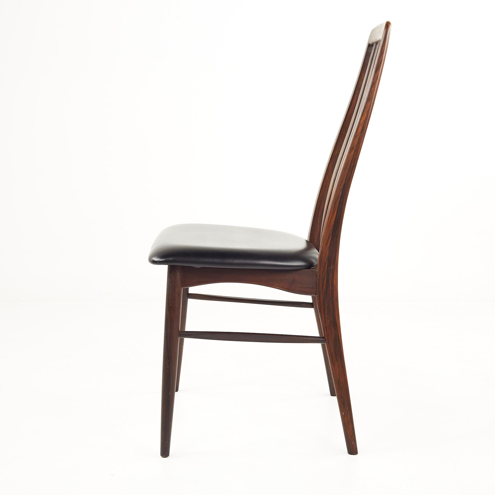 Niels Koefoed Eva Mid Century Danish Rosewood Dining Chairs - Set of 8 3