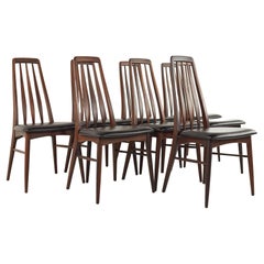 Niels Koefoed Eva Mid Century Danish Rosewood Dining Chairs - Set of 8
