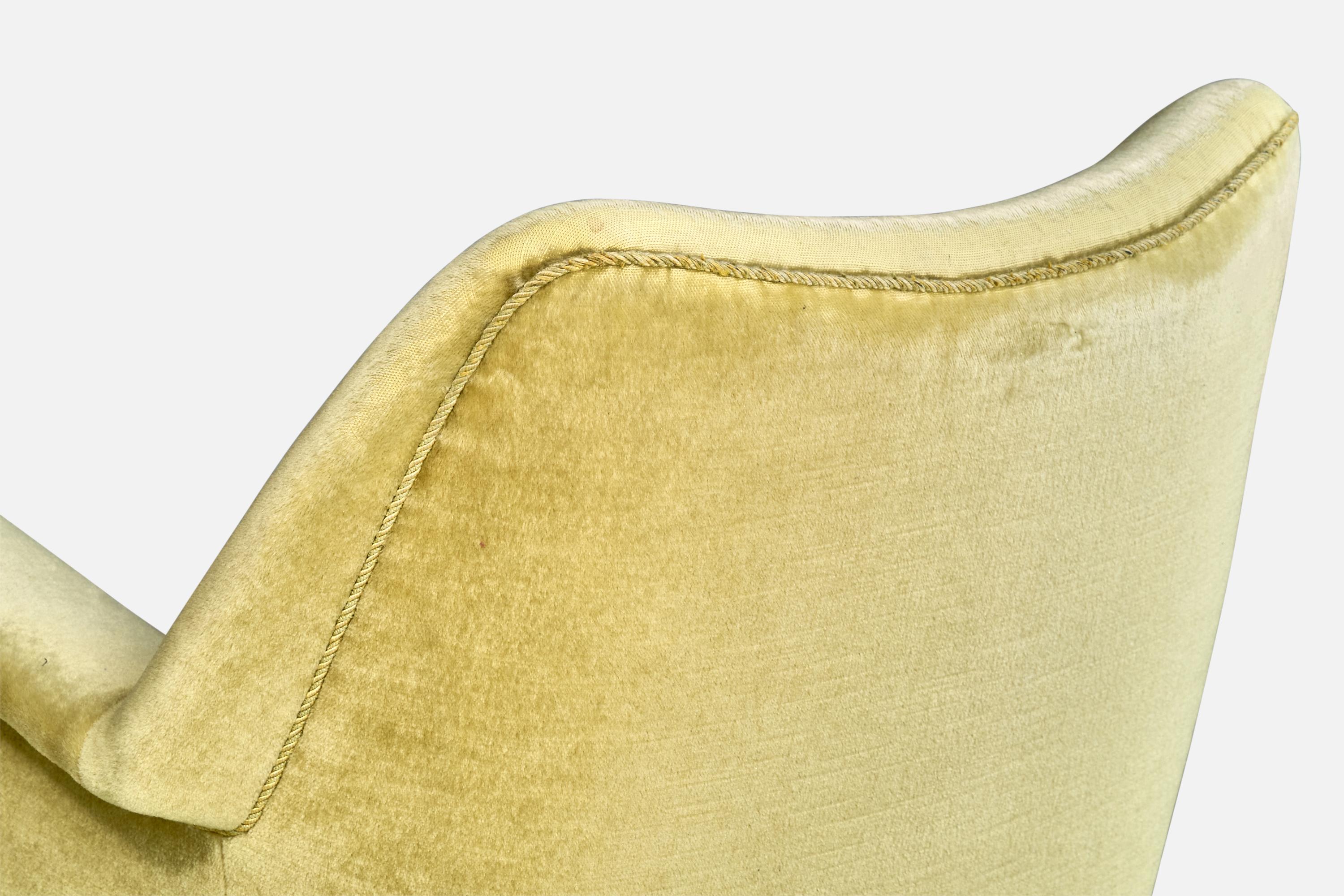Eva & Niels Koppel, Lounge Chairs, Wood, Velvet, Denmark, 1950s For Sale 4