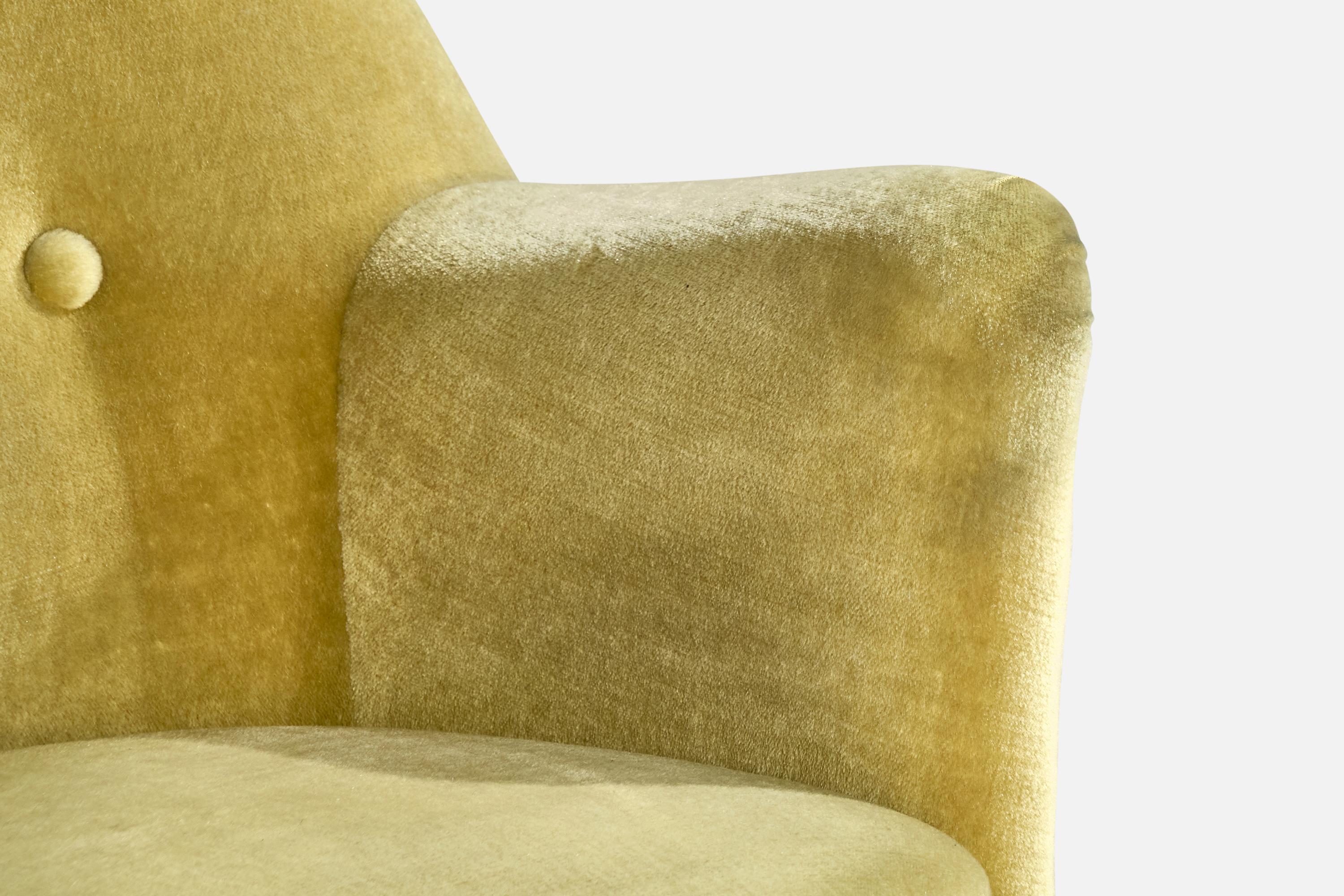 Eva & Niels Koppel, Lounge Chairs, Wood, Velvet, Denmark, 1950s For Sale 6