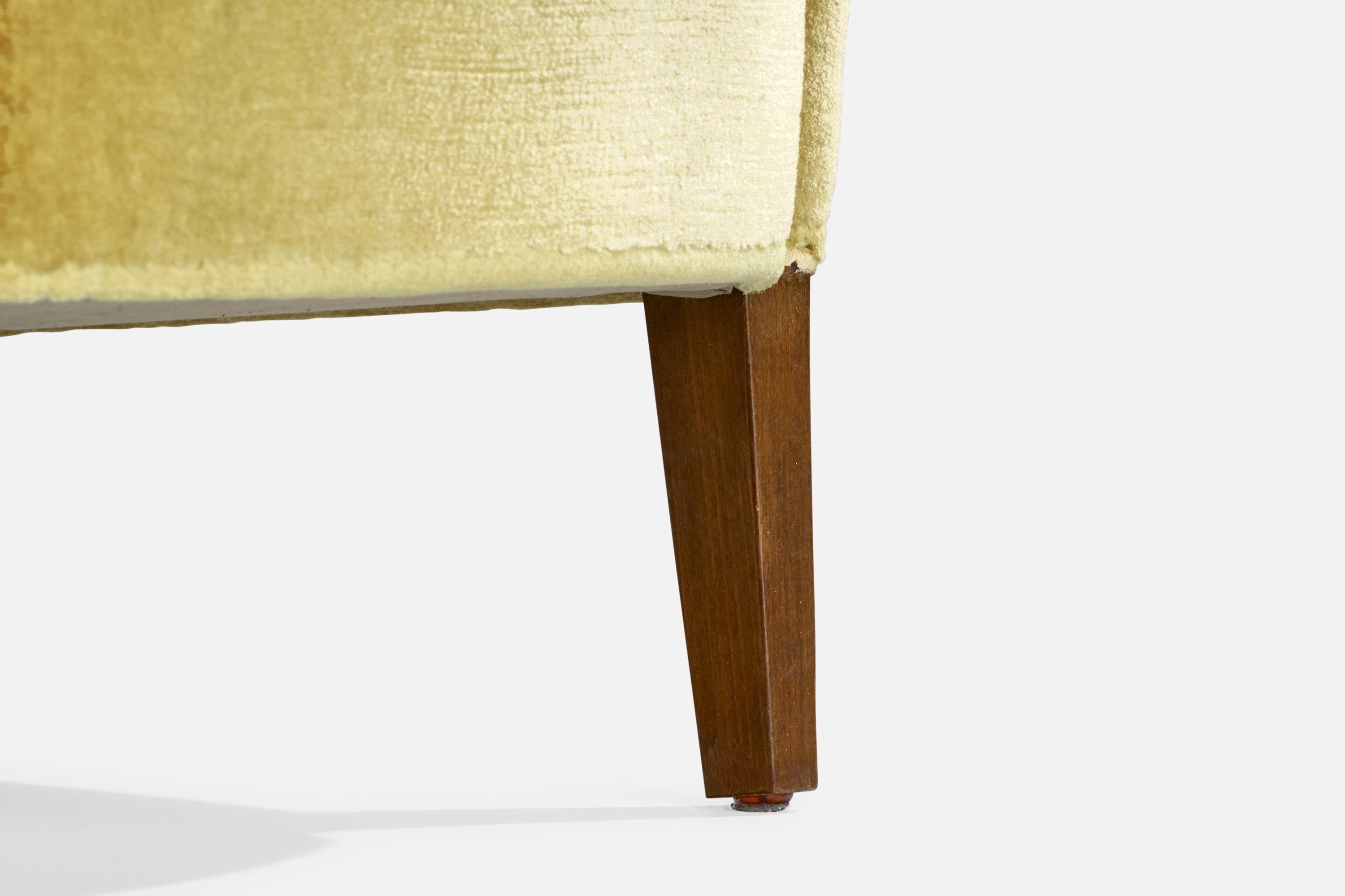 Eva & Niels Koppel, Lounge Chairs, Wood, Velvet, Denmark, 1950s For Sale 10