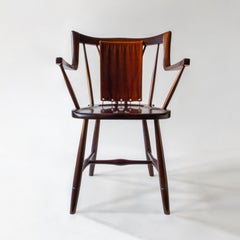 Eva & Nils Koppel, Pair of Danish Modern Stained Beech and Mohair Armchairs