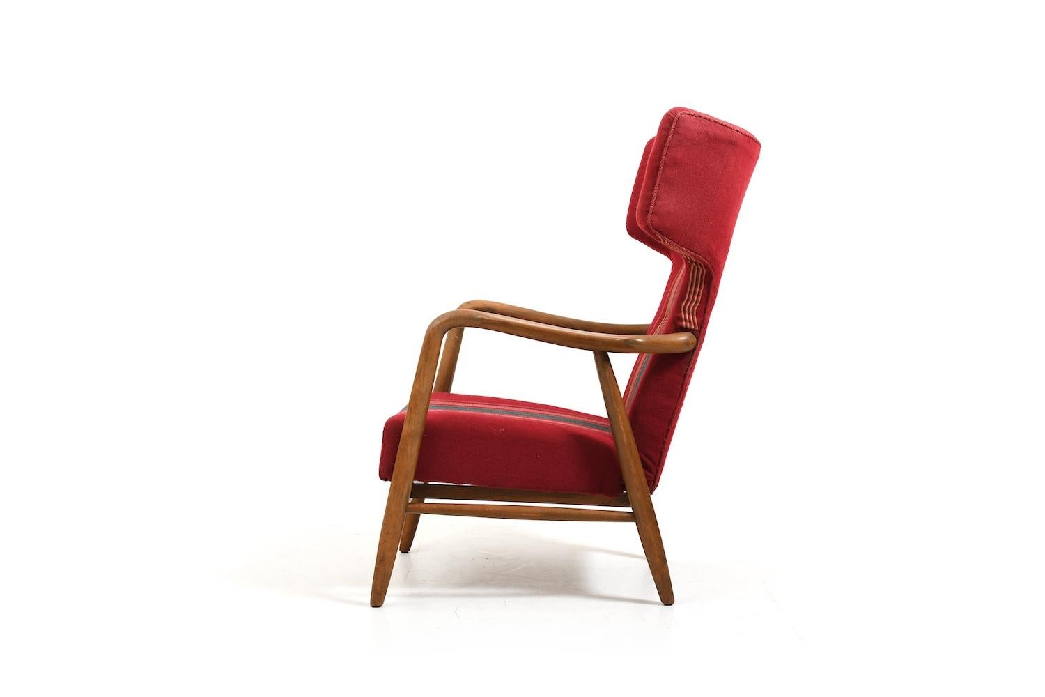 Danish Eva & Nils Koppel Wingback Lounge Chair 1947 For Sale