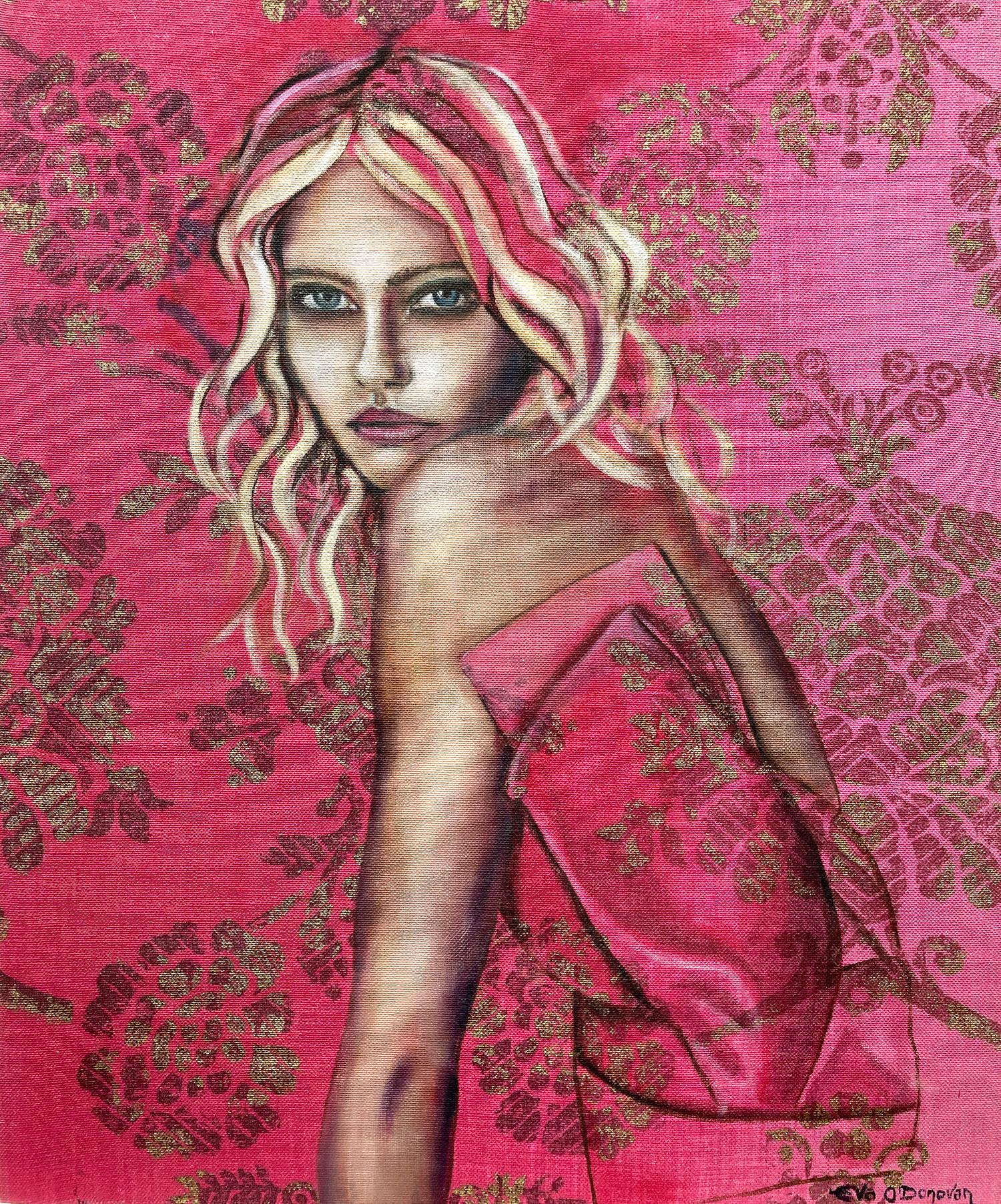 Abstract Painting de Eva O’Donovan  - "Rosalyn" Pintura al Óleo Contemporánea sobre Tela de Chica en Moda de Alta Costura