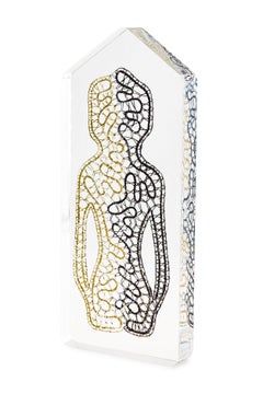 Eva Petric Abstraktes geätztes Kunstwerk in Mischtechnik mit dem Titel: Earthling #14