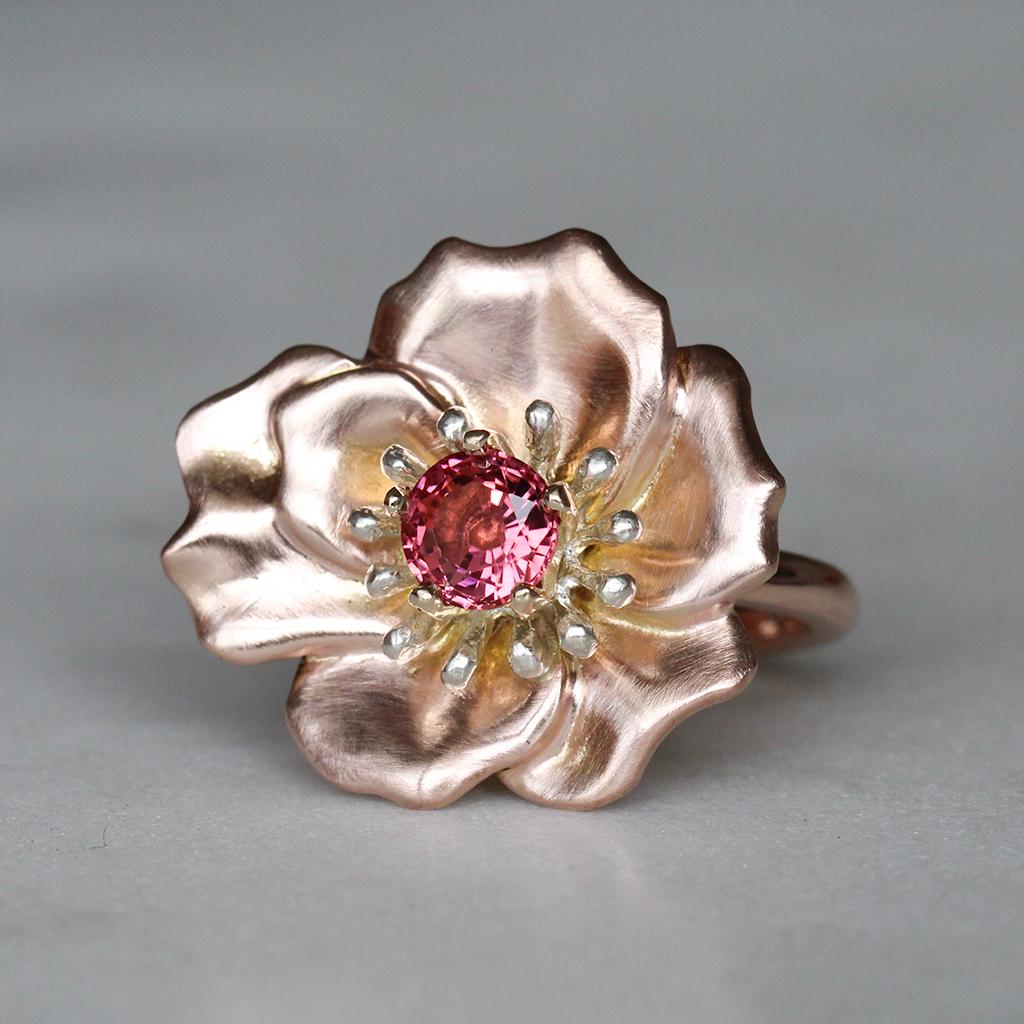 For Sale:  Eva Rose Ring/ 9CT Gold, Pink Tourmaline 4