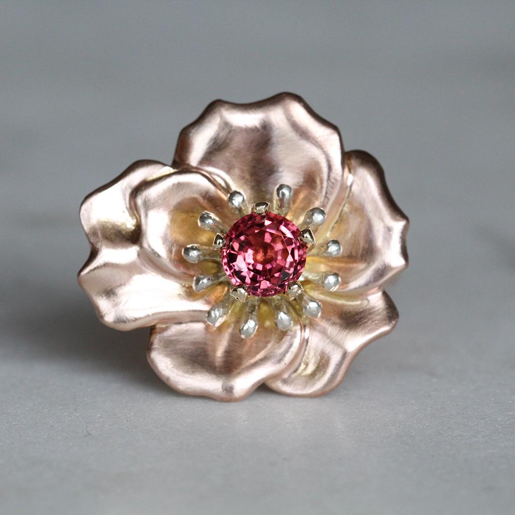 For Sale:  Eva Rose Ring/ 9CT Gold, Pink Tourmaline 5