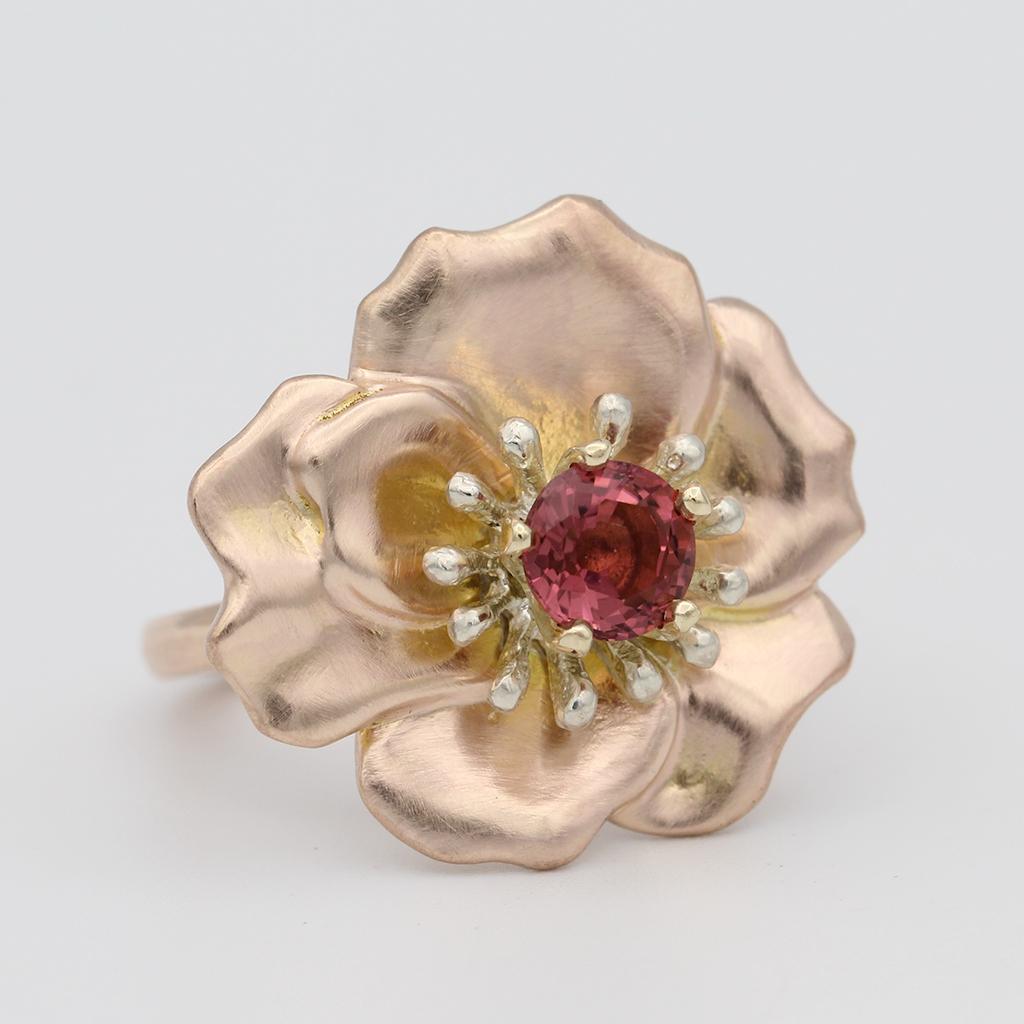 For Sale:  Eva Rose Ring/ 9CT Gold, Pink Tourmaline 7