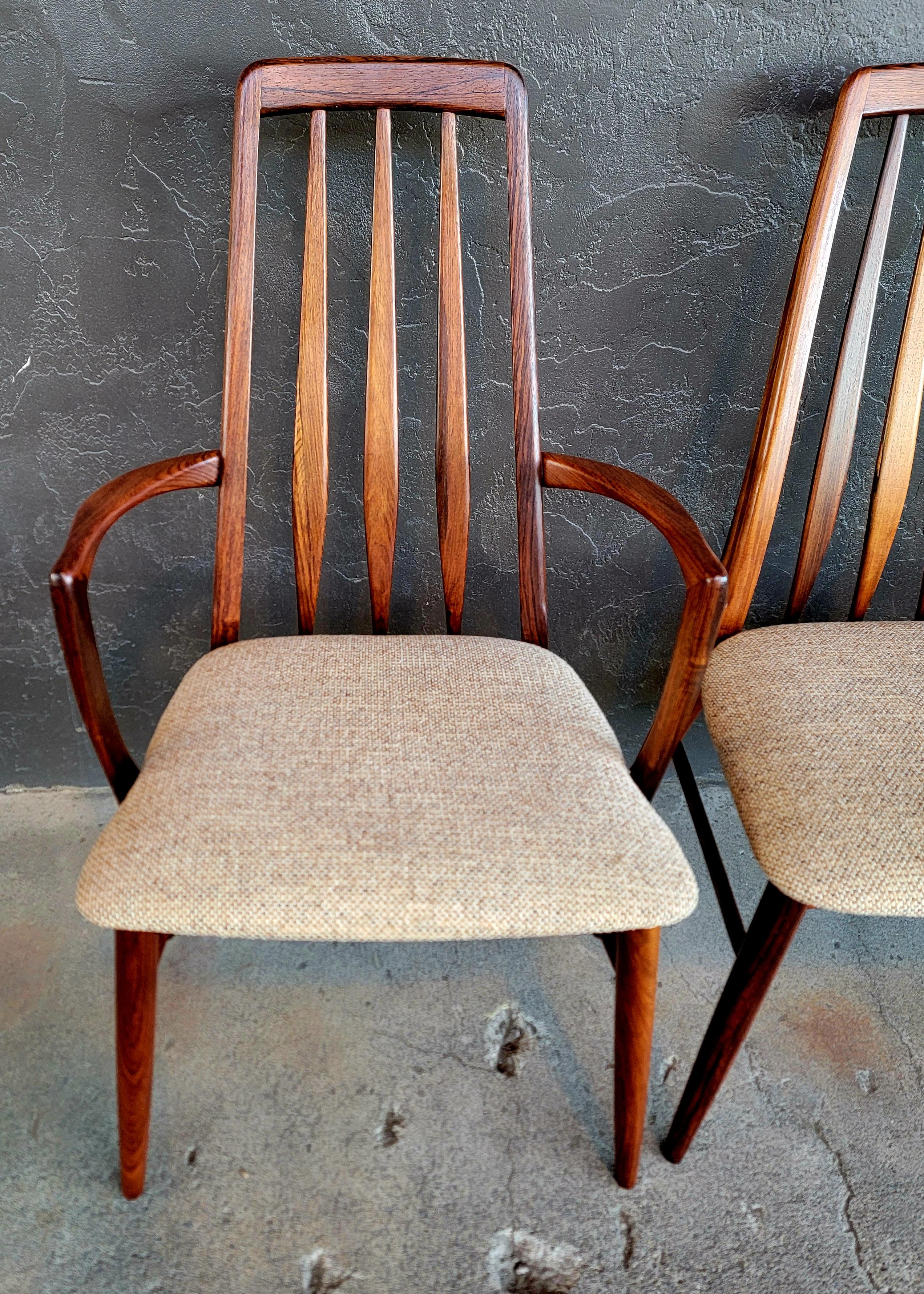 Chaises de salle à manger Eva en palissandre par Niels Koefoed pour Koefoeds Hornslet, Danemark Ensemble 4 en vente 4