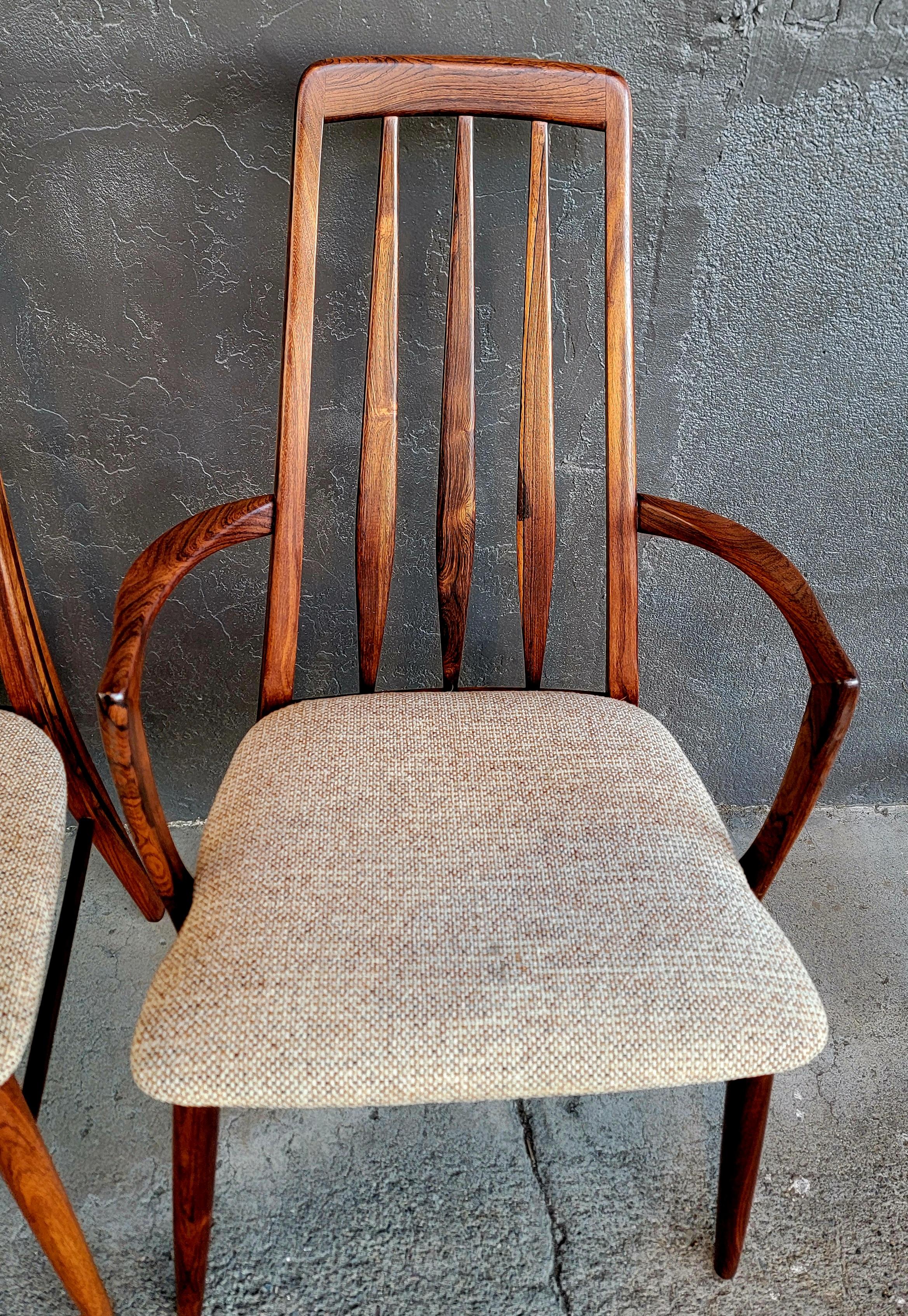 Chaises de salle à manger Eva en palissandre par Niels Koefoed pour Koefoeds Hornslet, Danemark Ensemble 4 en vente 7