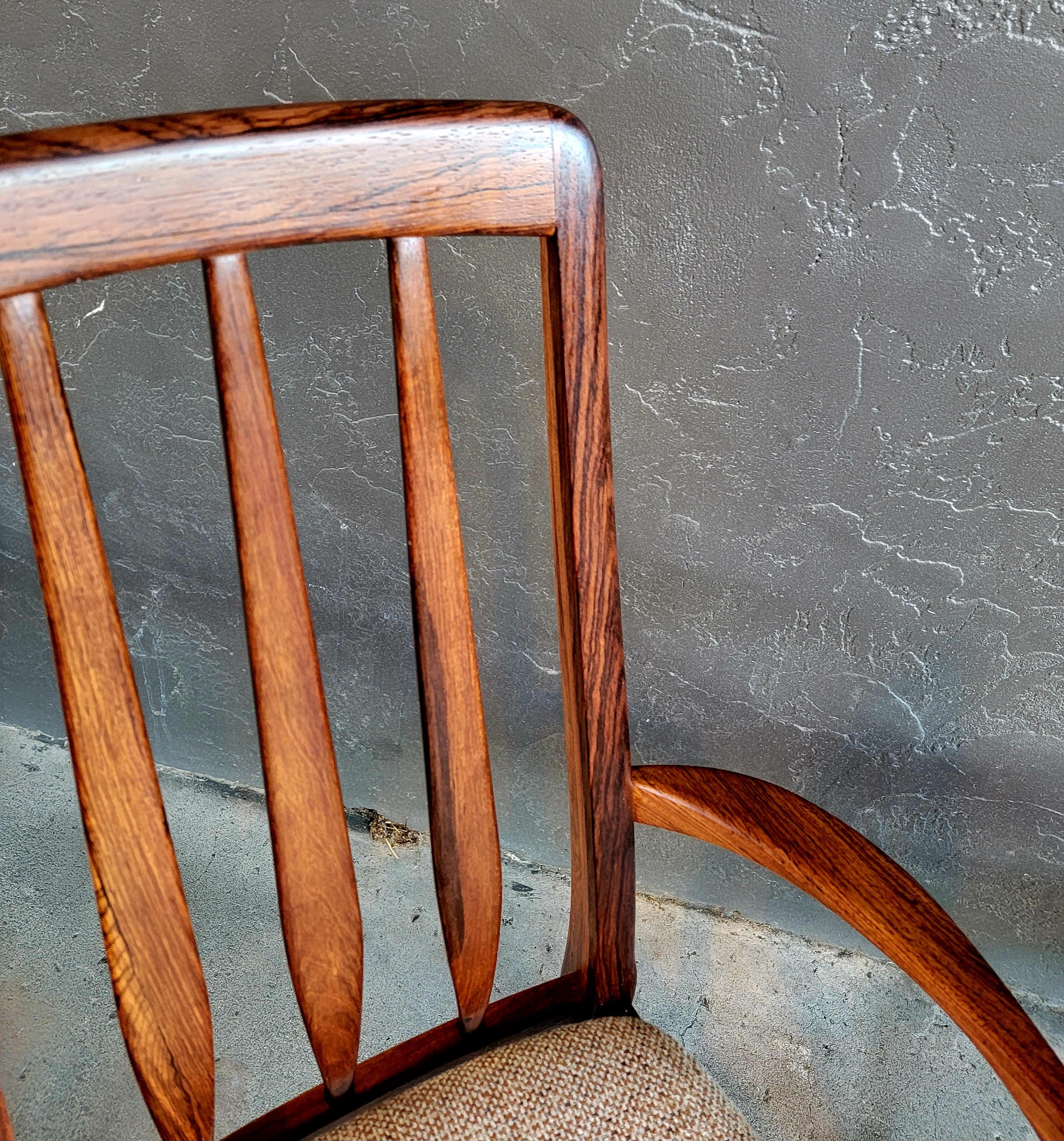 Chaises de salle à manger Eva en palissandre par Niels Koefoed pour Koefoeds Hornslet, Danemark Ensemble 4 Bon état - En vente à Fulton, CA