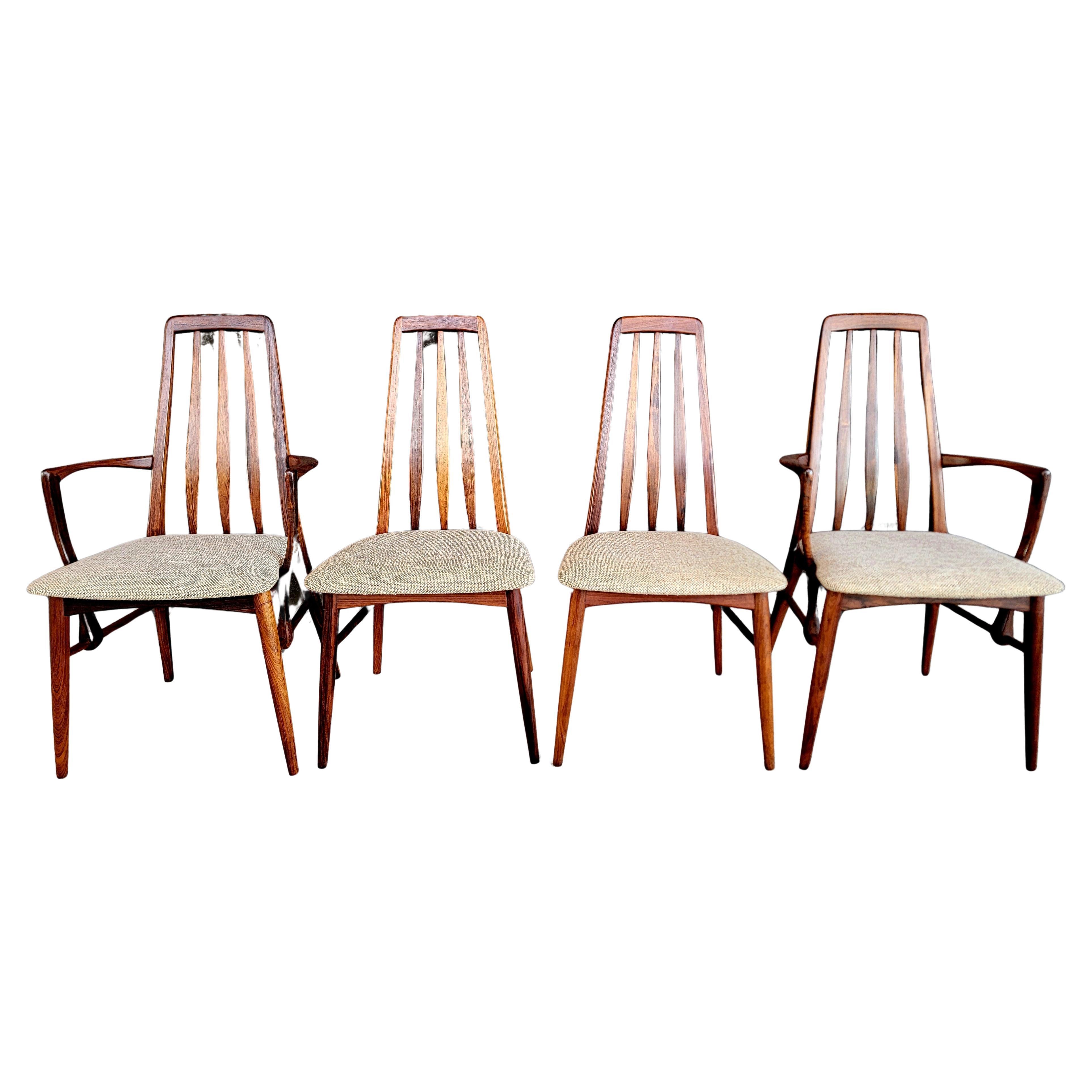 Chaises de salle à manger Eva en palissandre par Niels Koefoed pour Koefoeds Hornslet, Danemark Ensemble 4