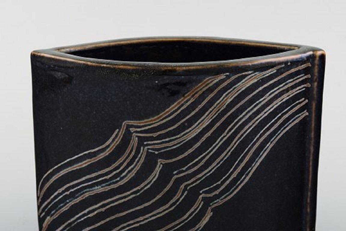 Eva Stæhr-Nielsen für Royal Copenhagen:: Vase aus glasierter Keramik:: um 1970 (Skandinavische Moderne) im Angebot