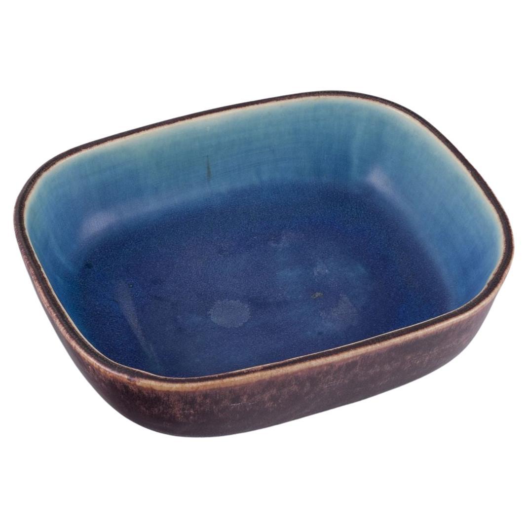 Eva Stæhr-Nielsen for Saxbo. Large rectangular ceramic bowl. Mid-20th C.