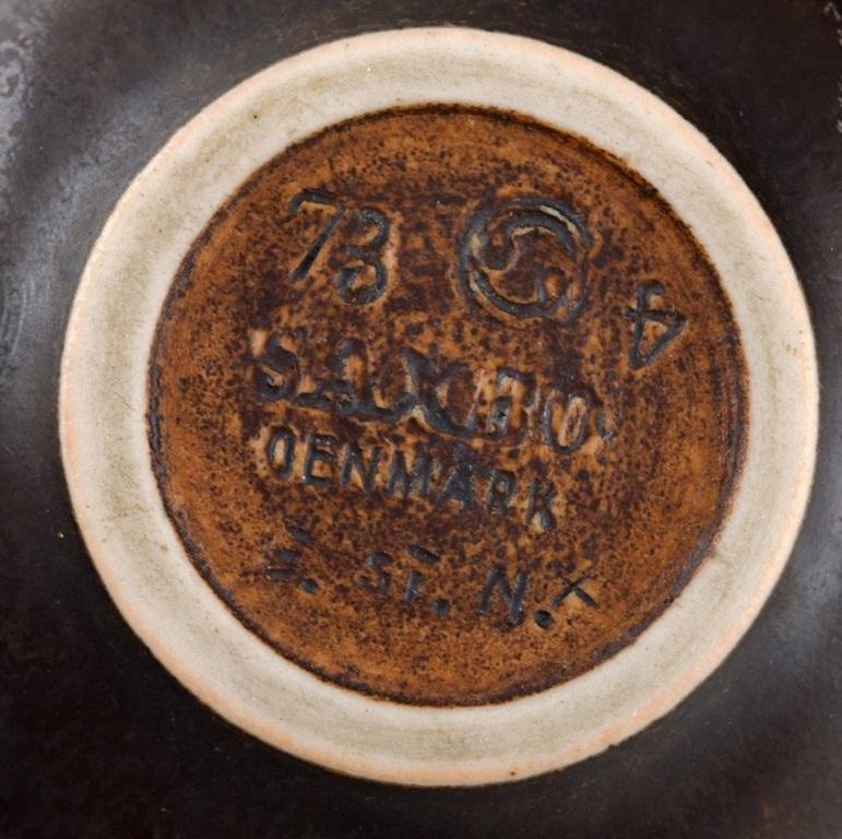 20th Century Eva Stæhr-Nielsen for Saxbo, Miniature Bowl in Glazed Stoneware, Mid-20th C For Sale