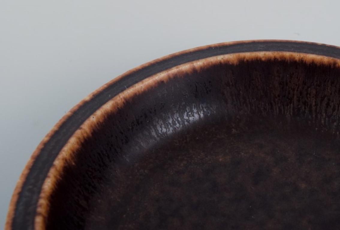Danish Eva Stæhr Nielsen for Saxbo, small ceramic bowl with glaze in brown tones For Sale